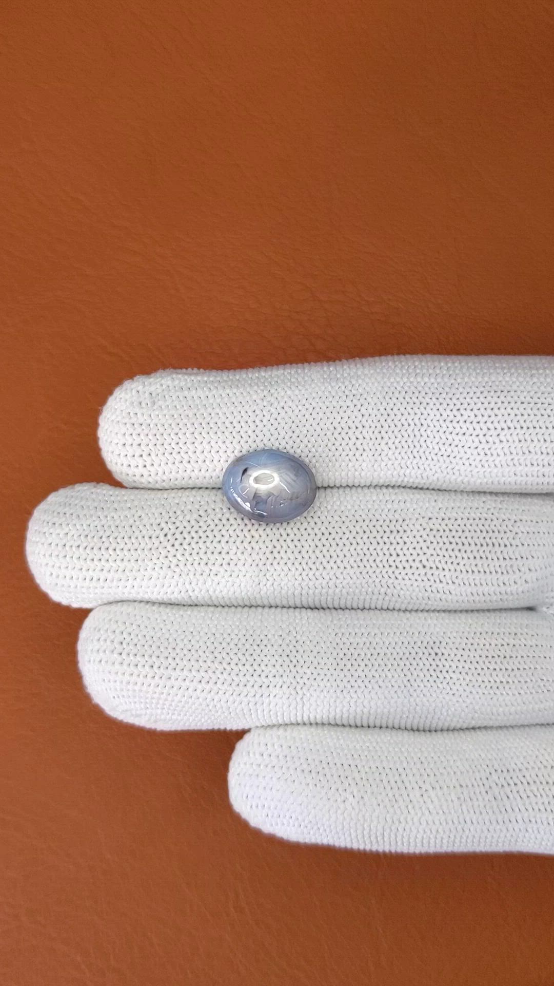 7.36 Ct. Purplish Blue Star Sapphire from Ceylon (Sri Lanka) Size Video