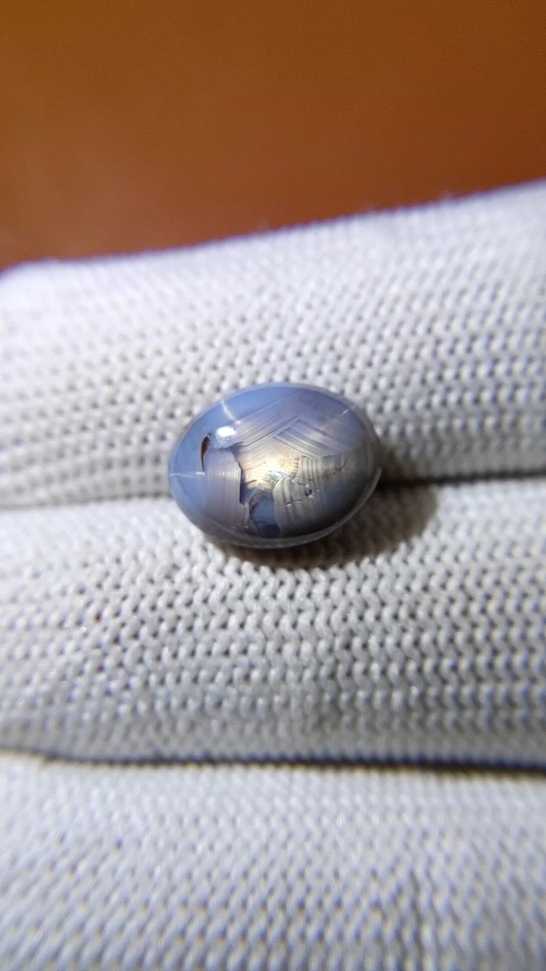 7.36 Ct. Purplish Blue Star Sapphire from Ceylon (Sri Lanka) Size Video