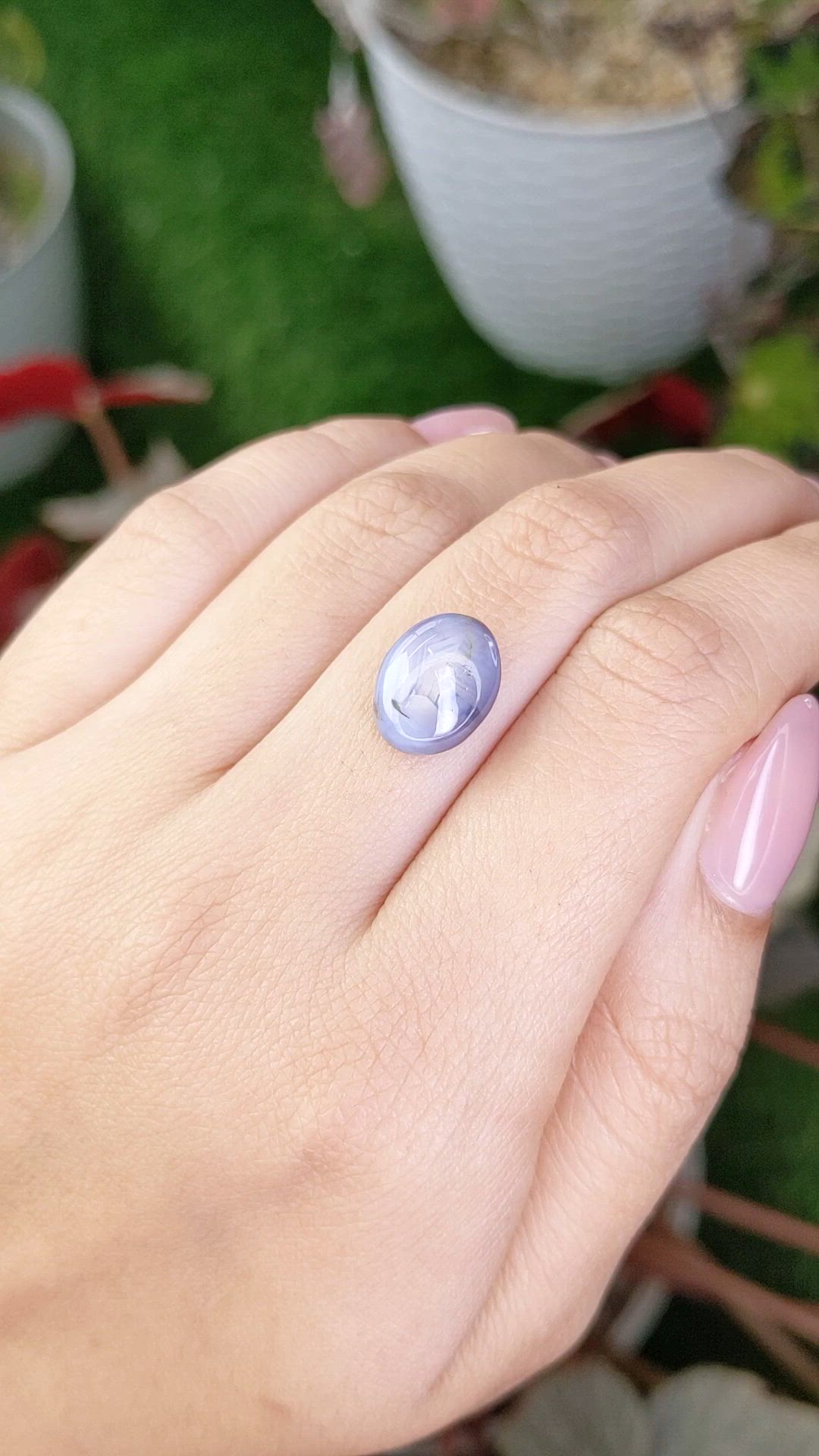 7.36 Ct. Purplish Blue Star Sapphire from Ceylon (Sri Lanka) Size Video