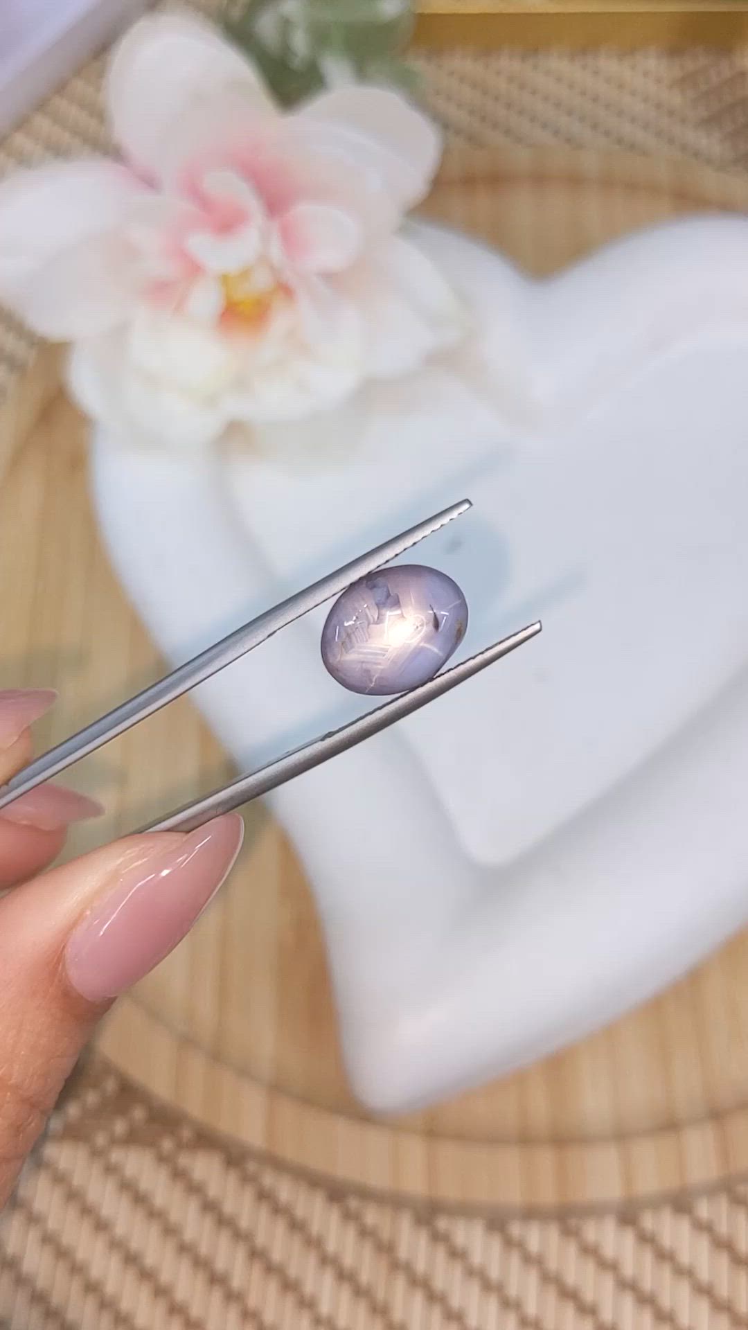7.36 Ct. Purplish Blue Star Sapphire from Ceylon (Sri Lanka) Size Video