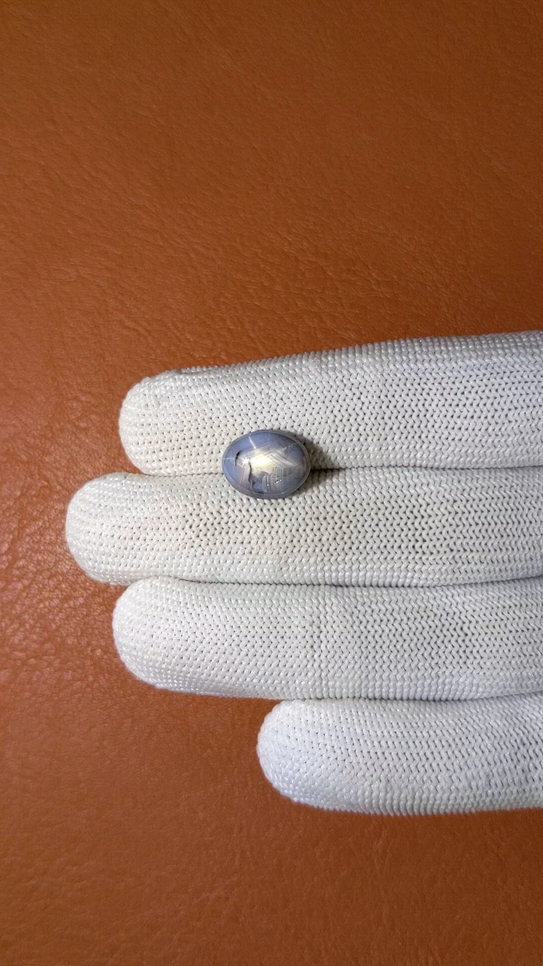 7.36 Ct. Purplish Blue Star Sapphire from Ceylon (Sri Lanka) Size Video