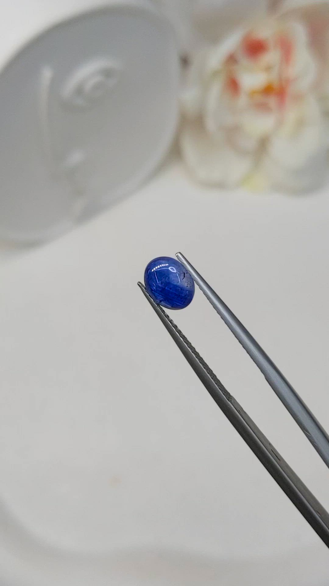 1.20 Ct. Blue Cabochon Sapphire from Ceylon (Sri Lanka) Size Video