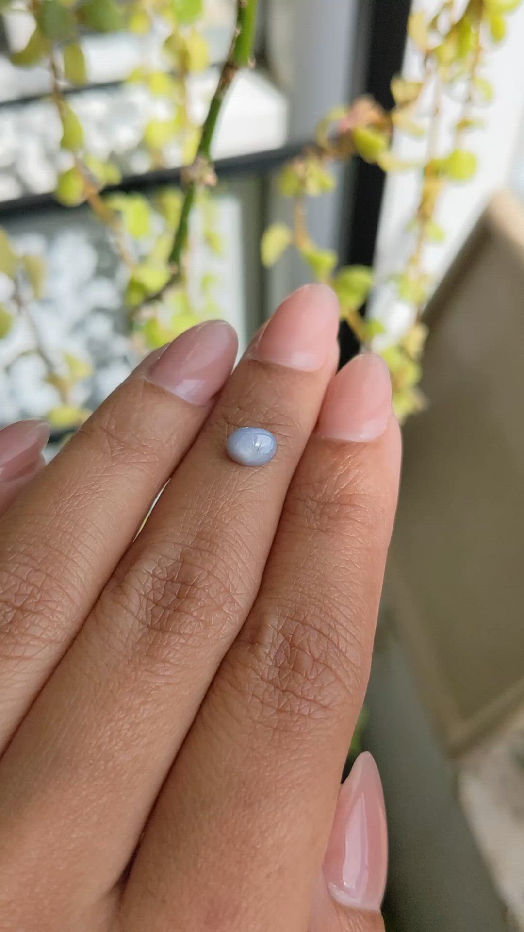 1.15 Ct. Bluish Grey Star Sapphire from Ceylon (Sri Lanka) Size Video