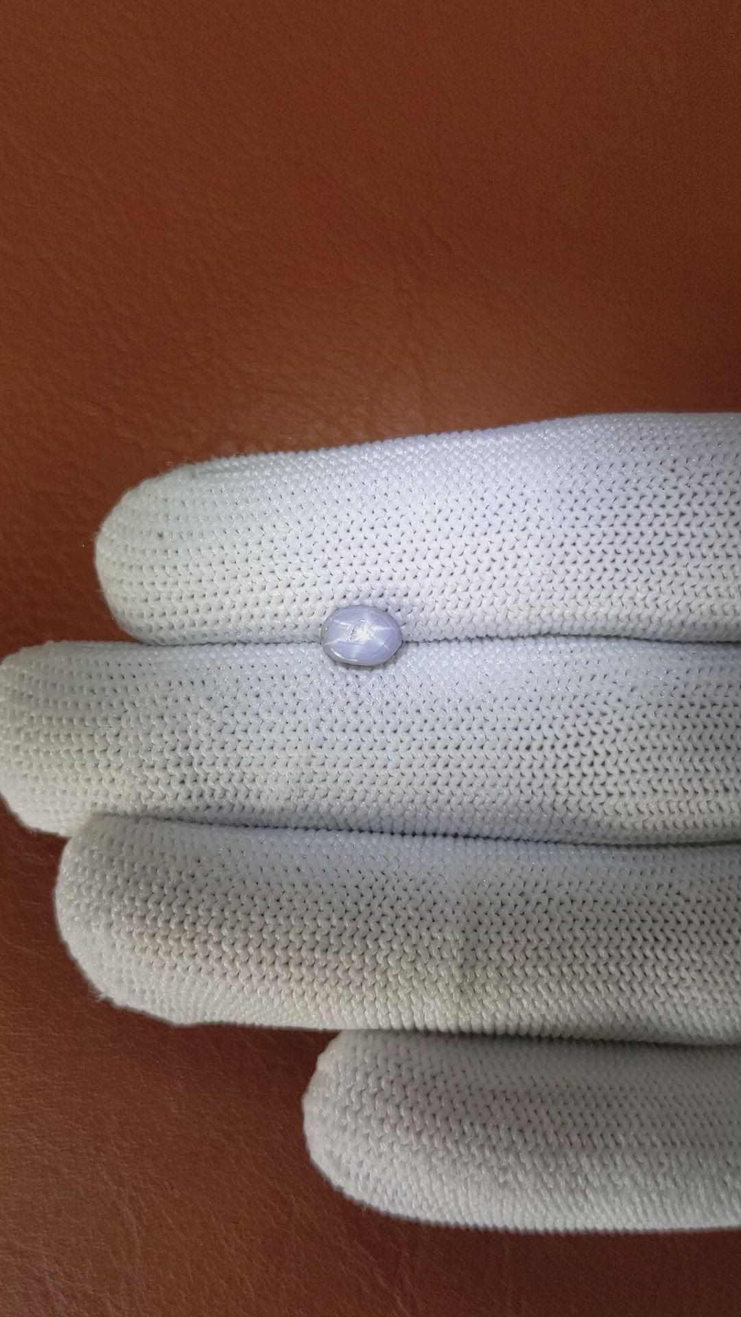1.15 Ct. Bluish Grey Star Sapphire from Ceylon (Sri Lanka) Size Video