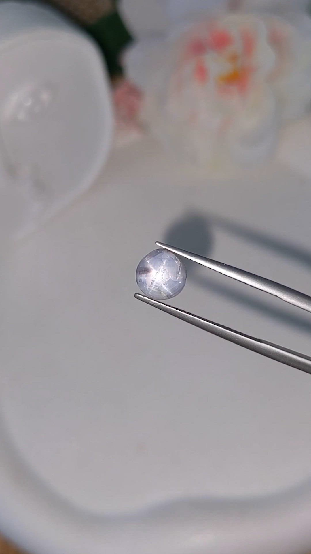 3.66 Ct. Greyish Blue Star Sapphire from Ceylon (Sri Lanka) Size Video