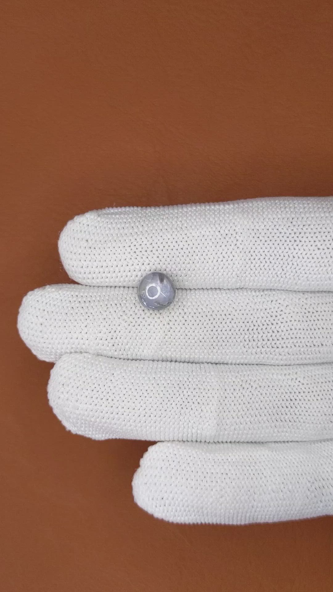 3.66 Ct. Greyish Blue Star Sapphire from Ceylon (Sri Lanka) Size Video