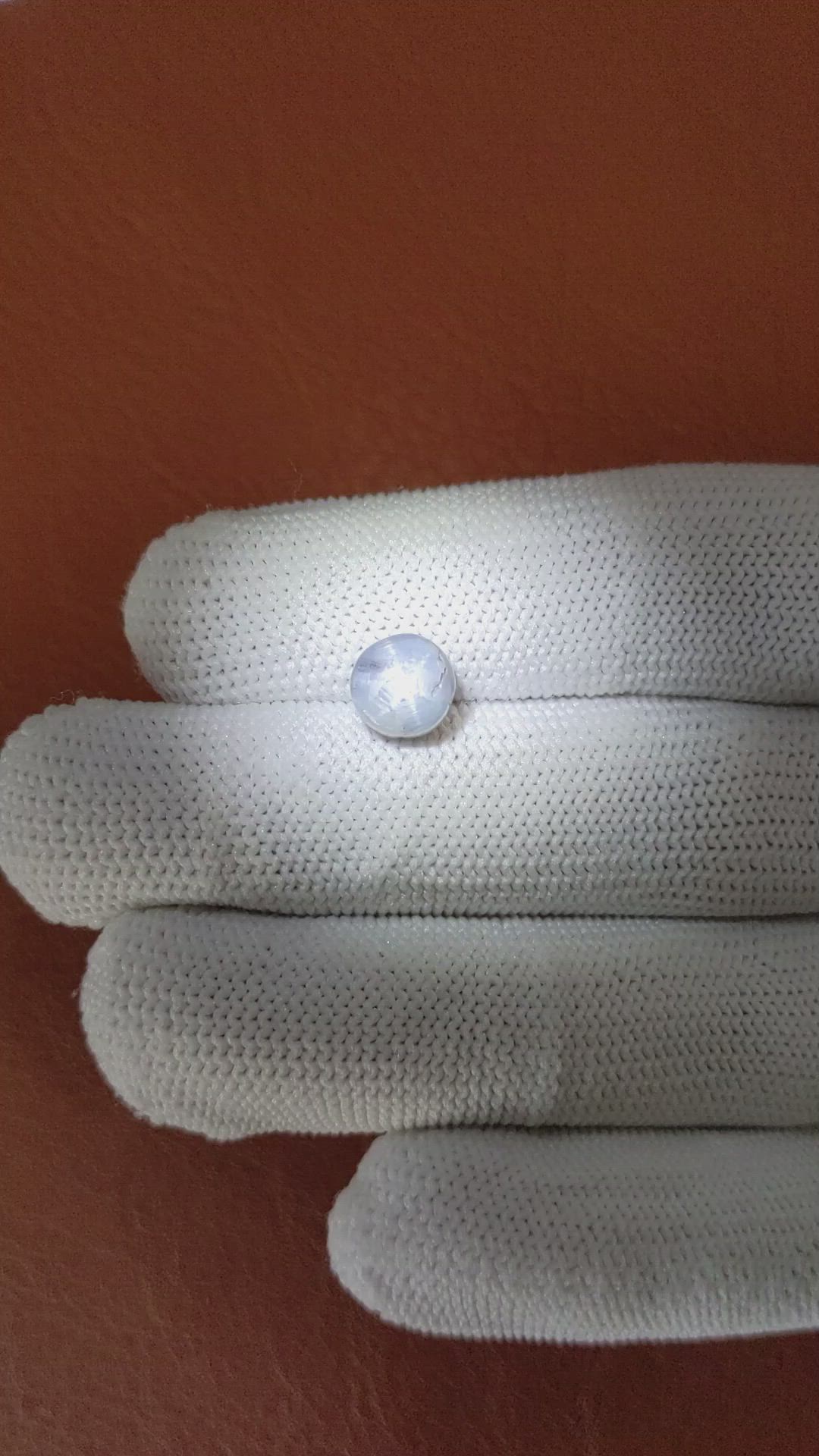 3.66 Ct. Greyish Blue Star Sapphire from Ceylon (Sri Lanka) Size Video