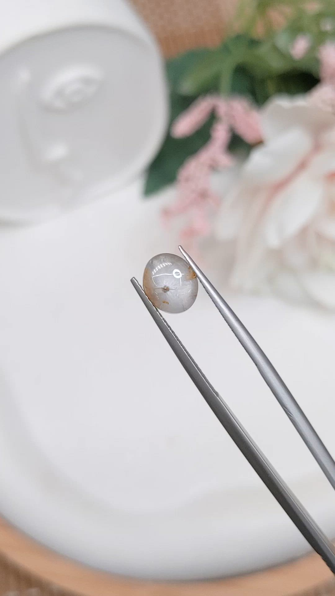 2.40 Ct. Grey Cabochon Sapphire from Ceylon (Sri Lanka) Size Video