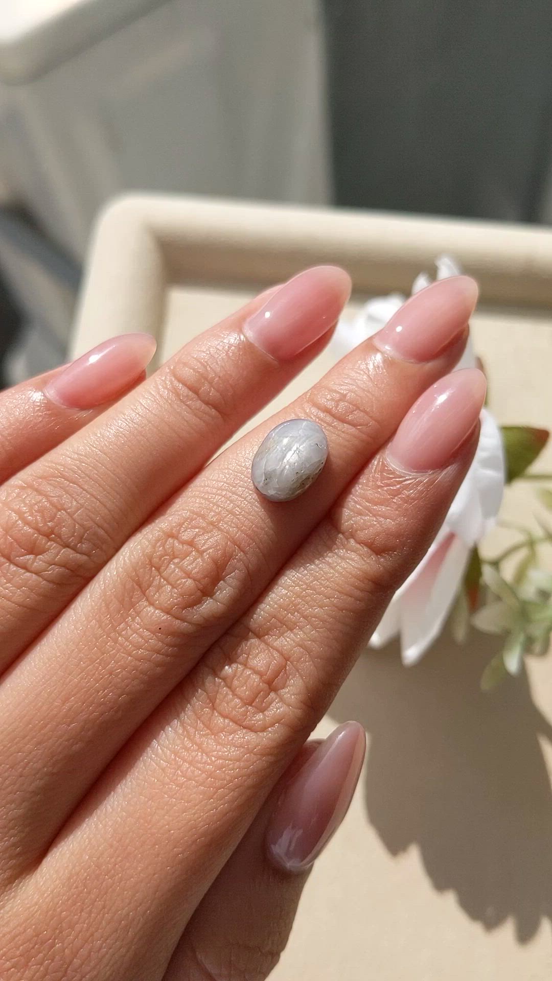 4.12 Ct. Grey Star Sapphire from Ceylon (Sri Lanka) Size Video