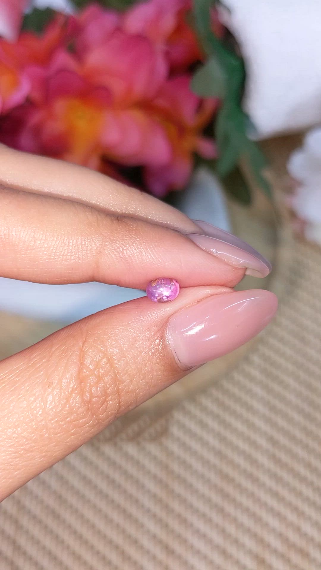 0.96 Ct. Pinkish Purple Star Sapphire from Ceylon (Sri Lanka) Size Video