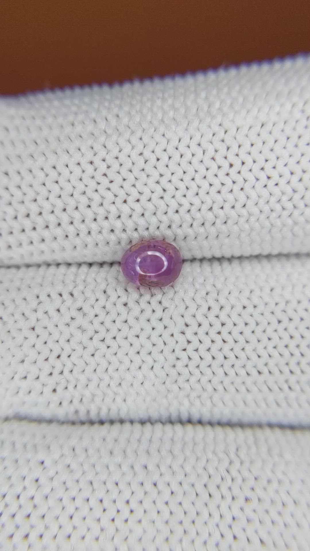 0.96 Ct. Pinkish Purple Star Sapphire from Ceylon (Sri Lanka) Size Video