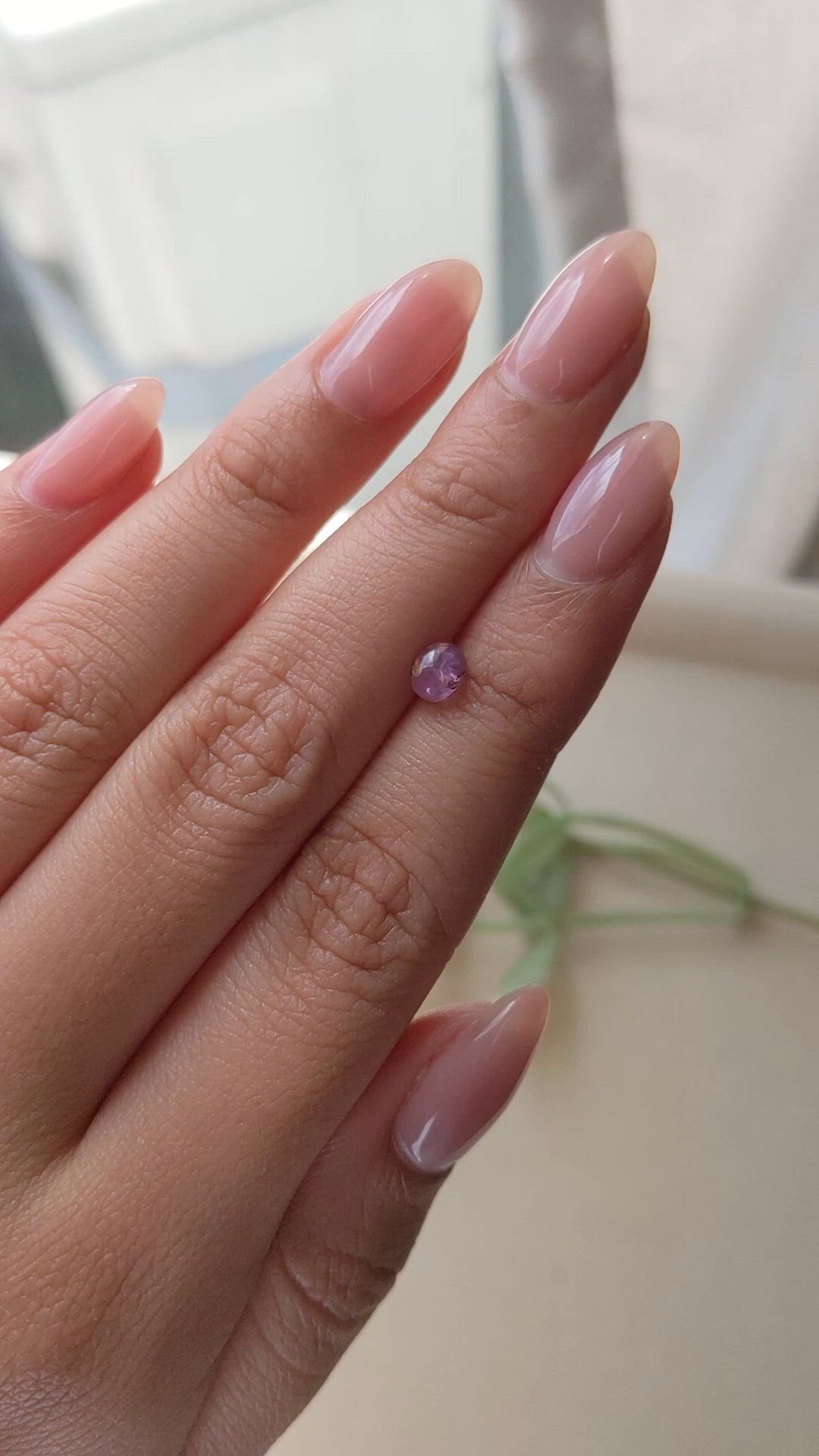 0.96 Ct. Pinkish Purple Star Sapphire from Ceylon (Sri Lanka) Size Video