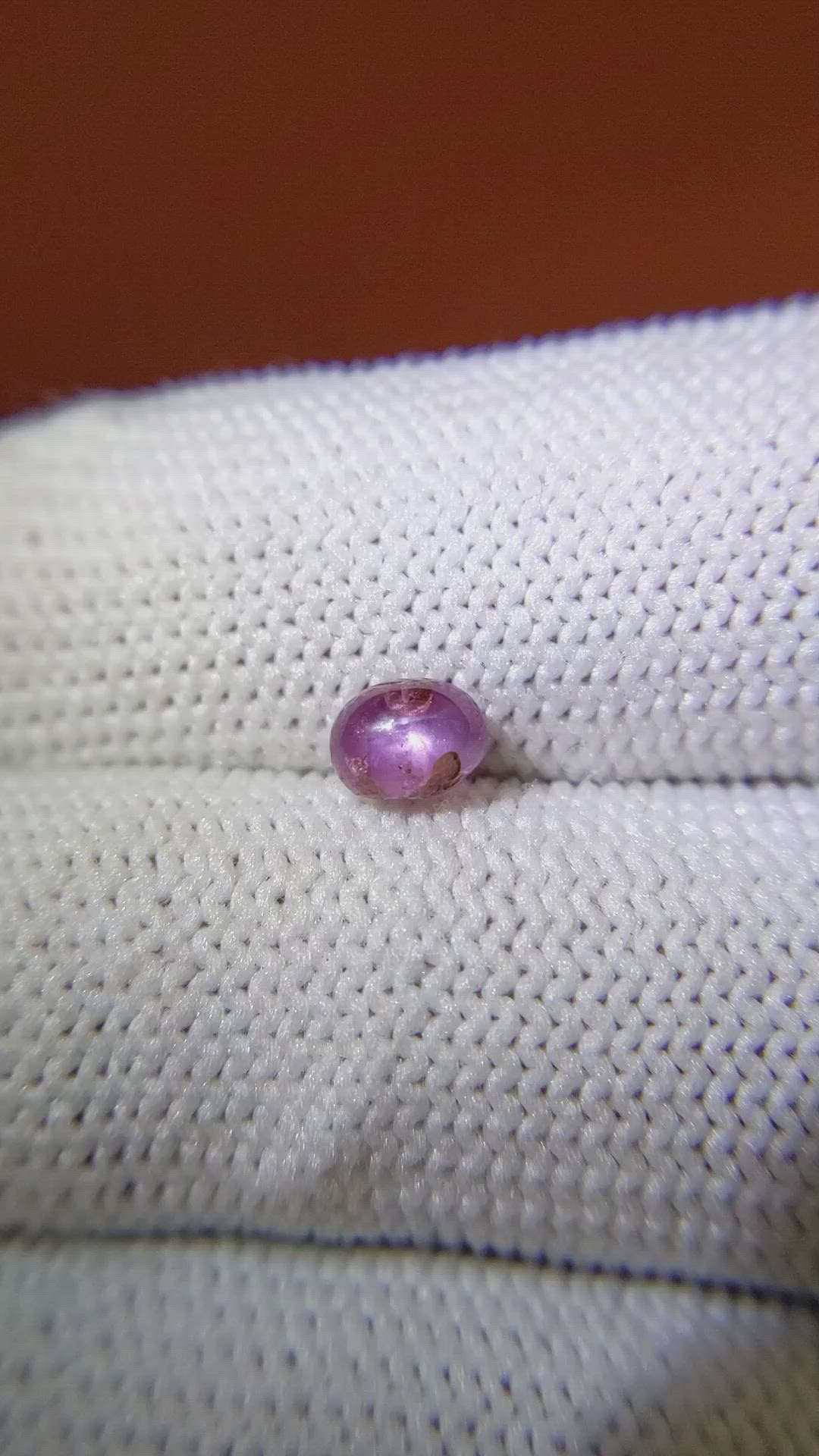 0.96 Ct. Pinkish Purple Star Sapphire from Ceylon (Sri Lanka) Size Video
