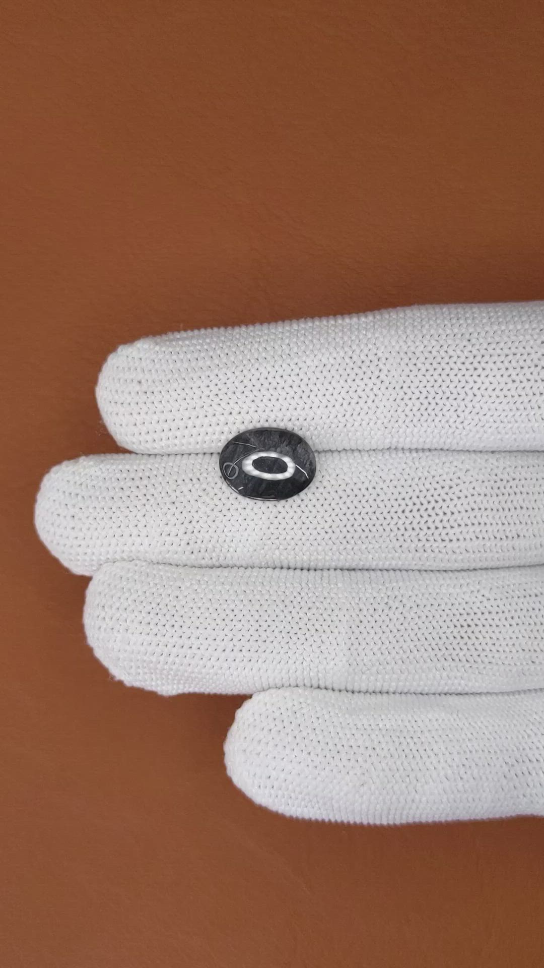 3.09 Ct. Black Cabochon Sapphire from Ceylon (Sri Lanka) Size Video