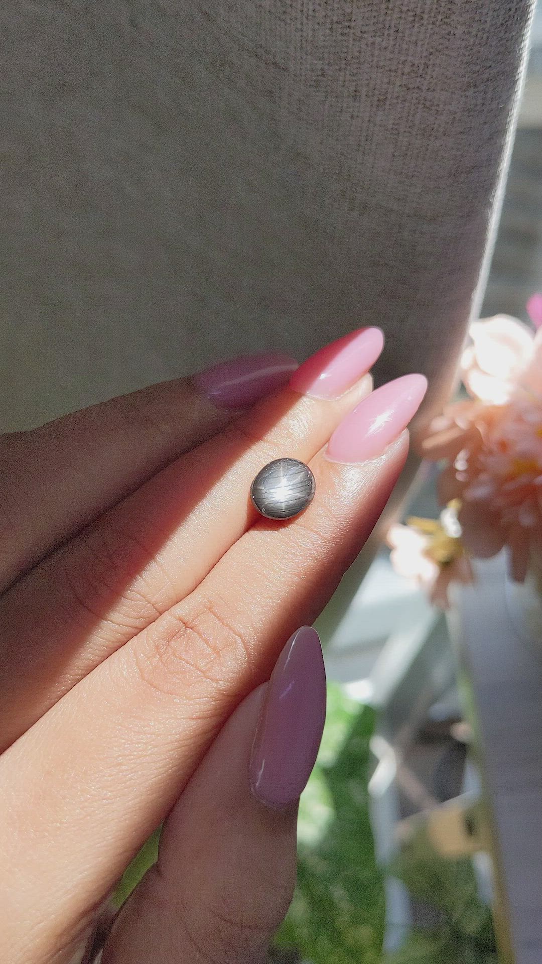 2.82 Ct. Black Star Sapphire from Ceylon (Sri Lanka) Size Video