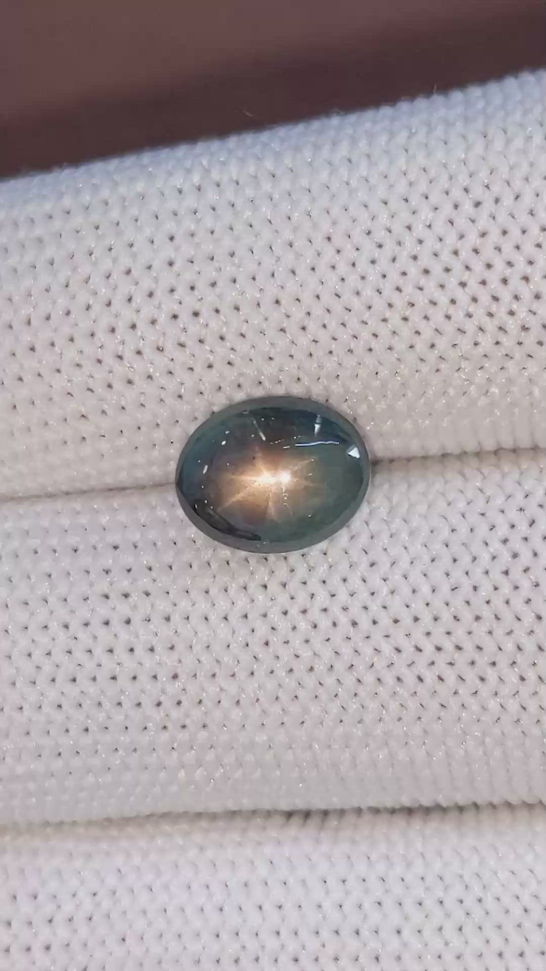 4.06 Ct. Green Star Sapphire from Ceylon (Sri Lanka) Size Video