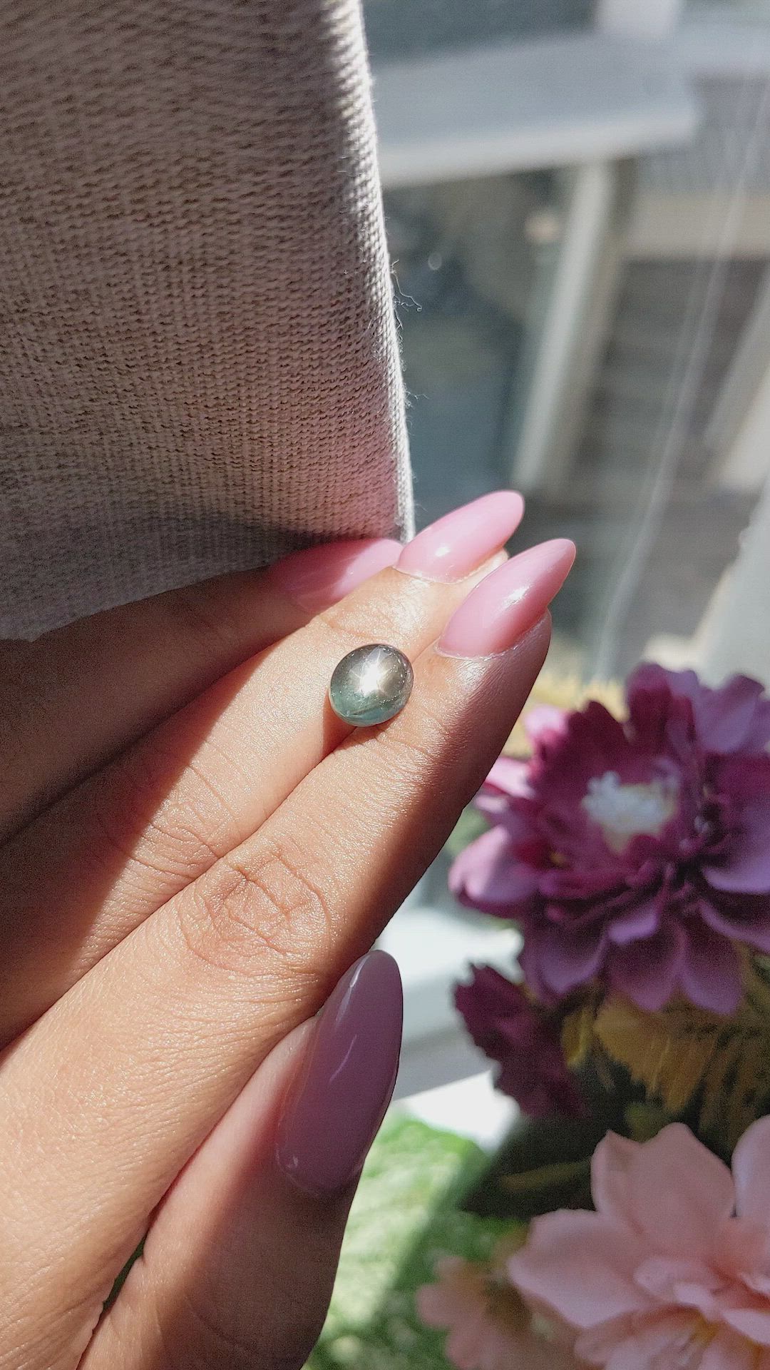 4.06 Ct. Green Star Sapphire from Ceylon (Sri Lanka) Size Video
