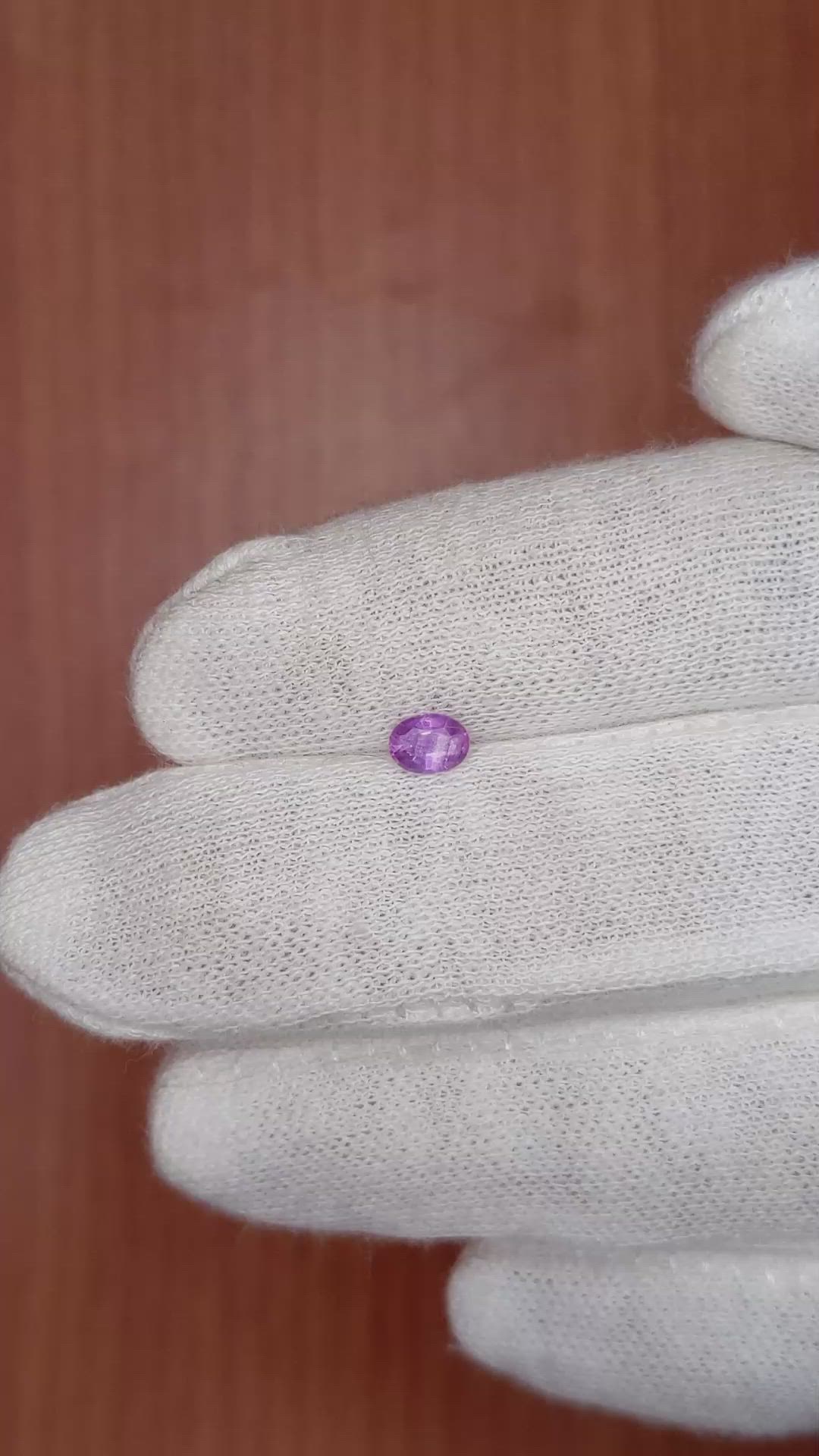 0.38 Ct. Purple Sapphire from Ceylon (Sri Lanka) Size Video