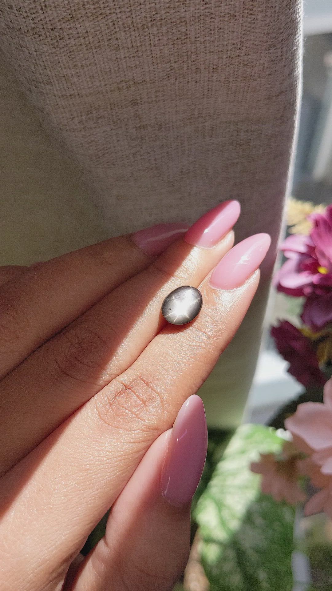 3.94 Ct. Black Star Sapphire from Ceylon (Sri Lanka) Size Video