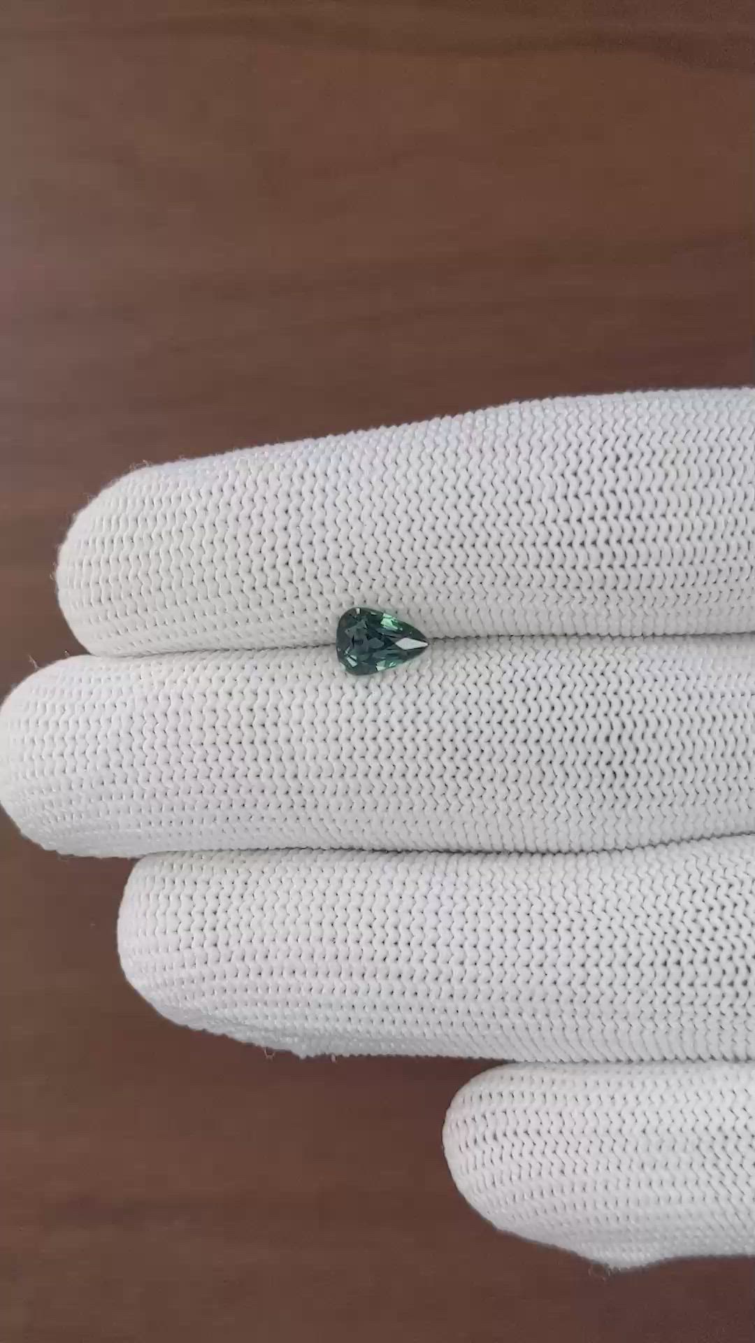 1.07 Ct. Bluish Green Sapphire from Tanzania Size Video