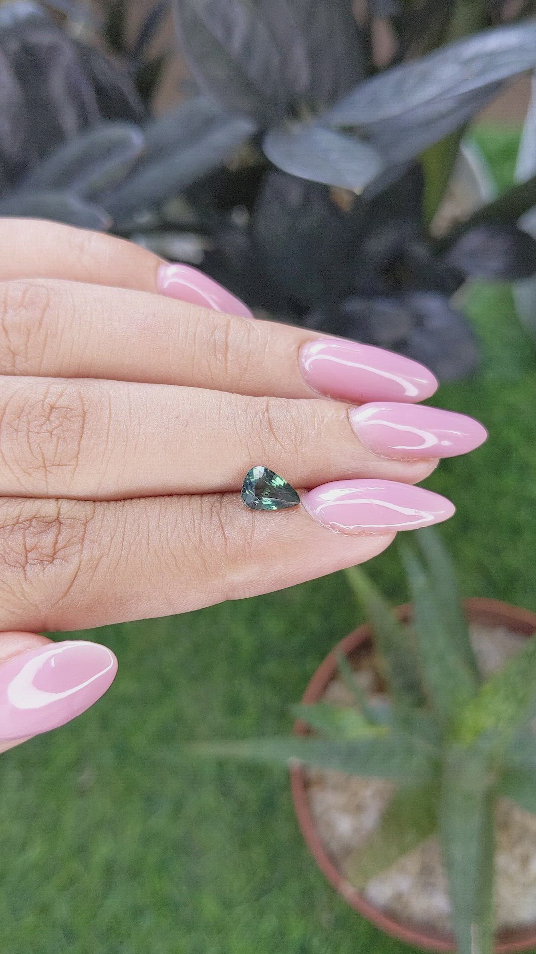 1.07 Ct. Bluish Green Sapphire from Tanzania Size Video