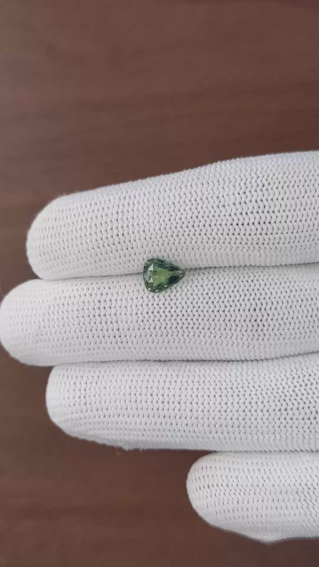 1.04 Ct. Bluish Green Sapphire from Tanzania Size Video