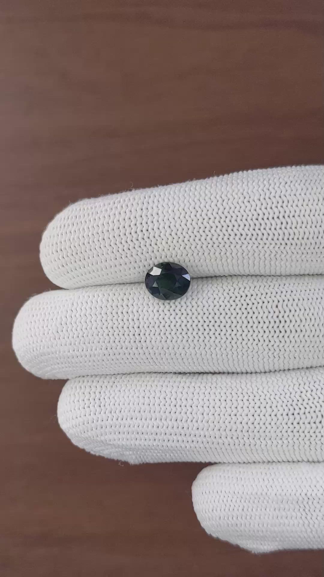 2.55 Ct. Bluish Green Sapphire from Madagascar Size Video