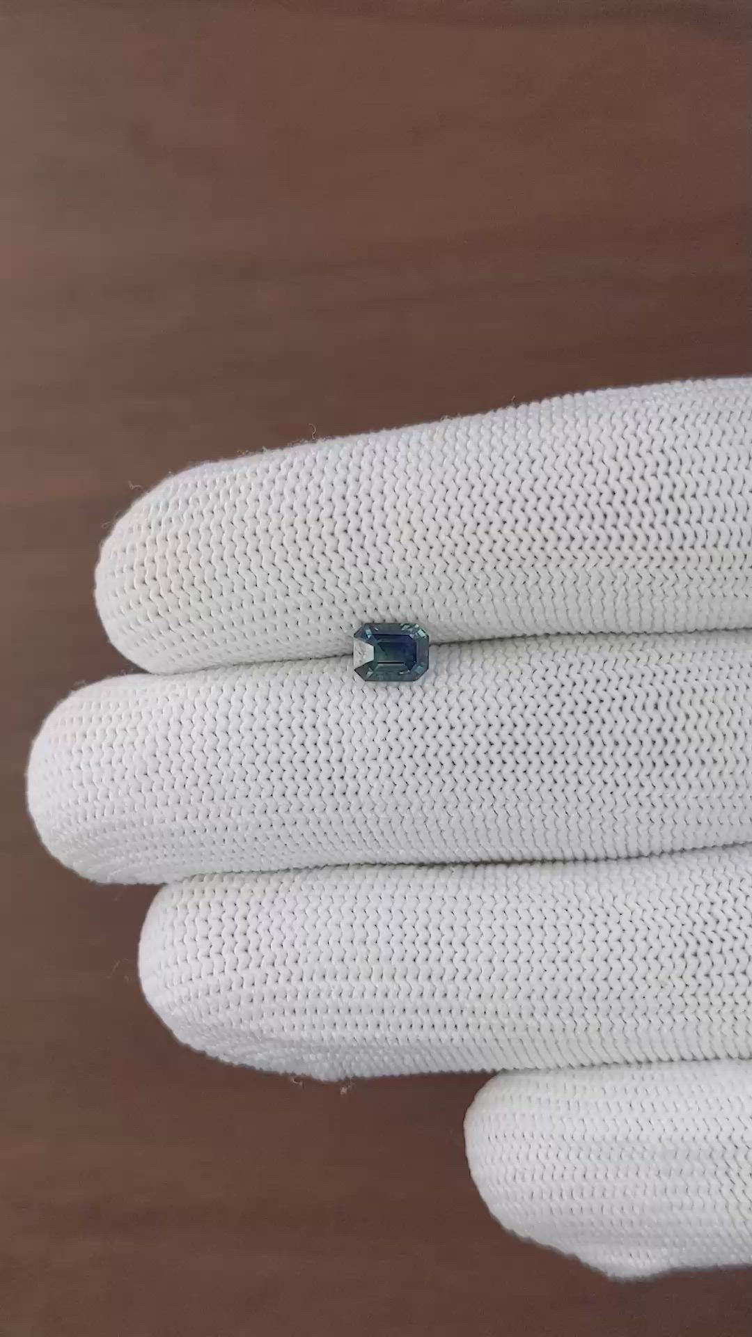 1.03 Ct. Greenish Blue Sapphire from Madagascar Size Video