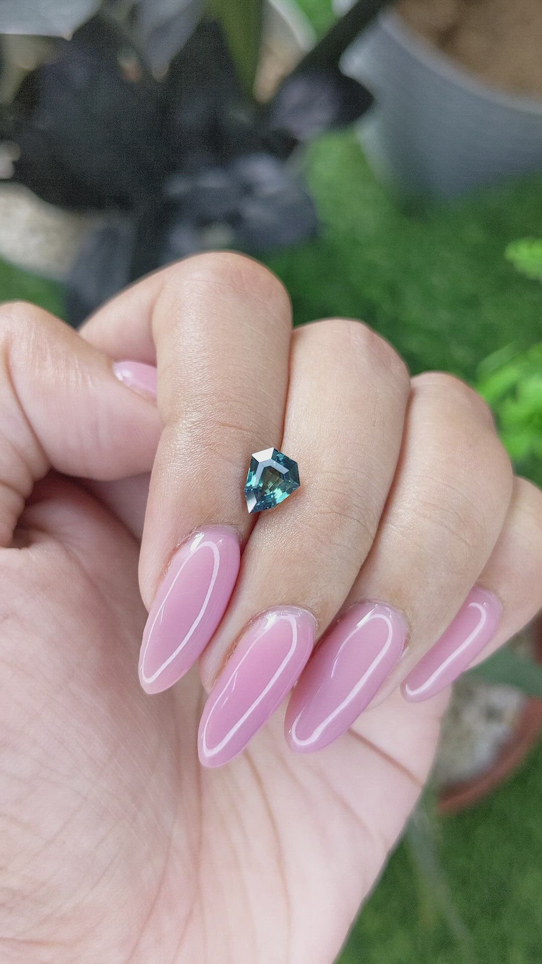 1.17 Ct. Bluish Green Sapphire from Madagascar Size Video