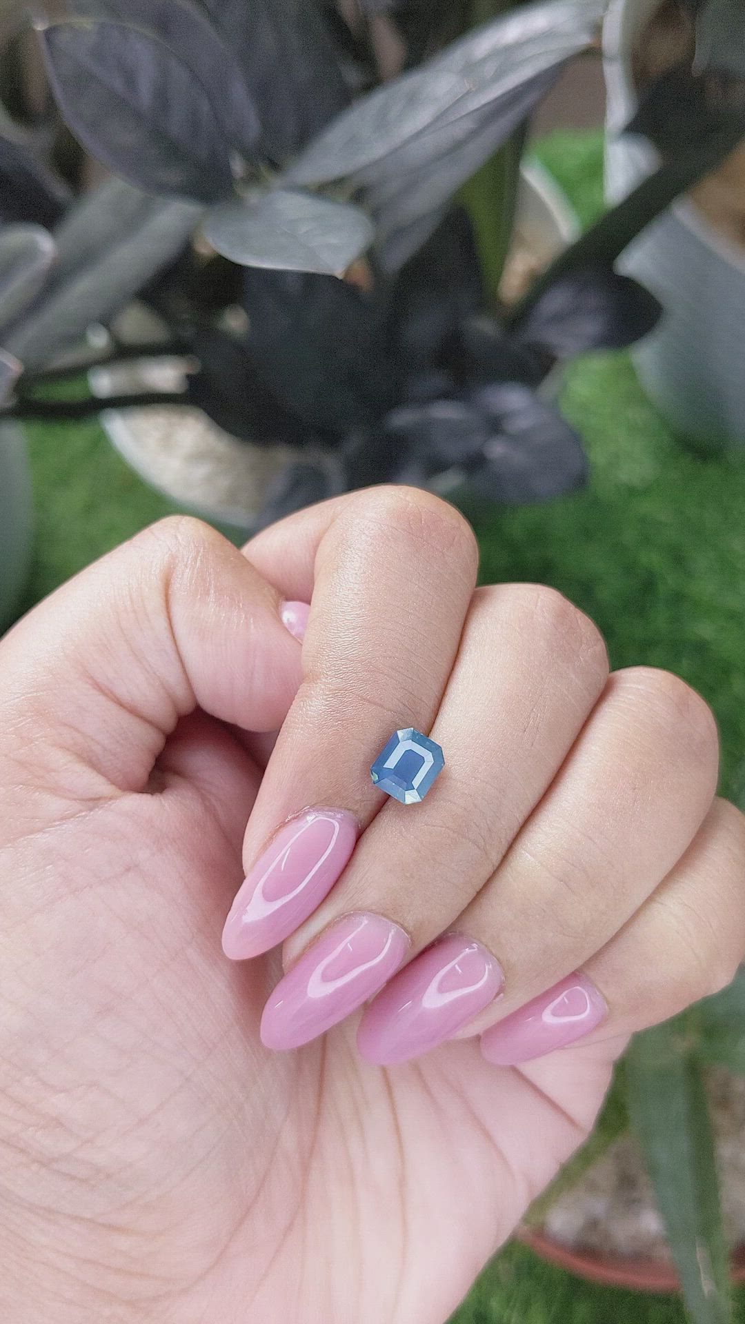 1.68 Ct. Greenish Blue Sapphire from Madagascar Size Video