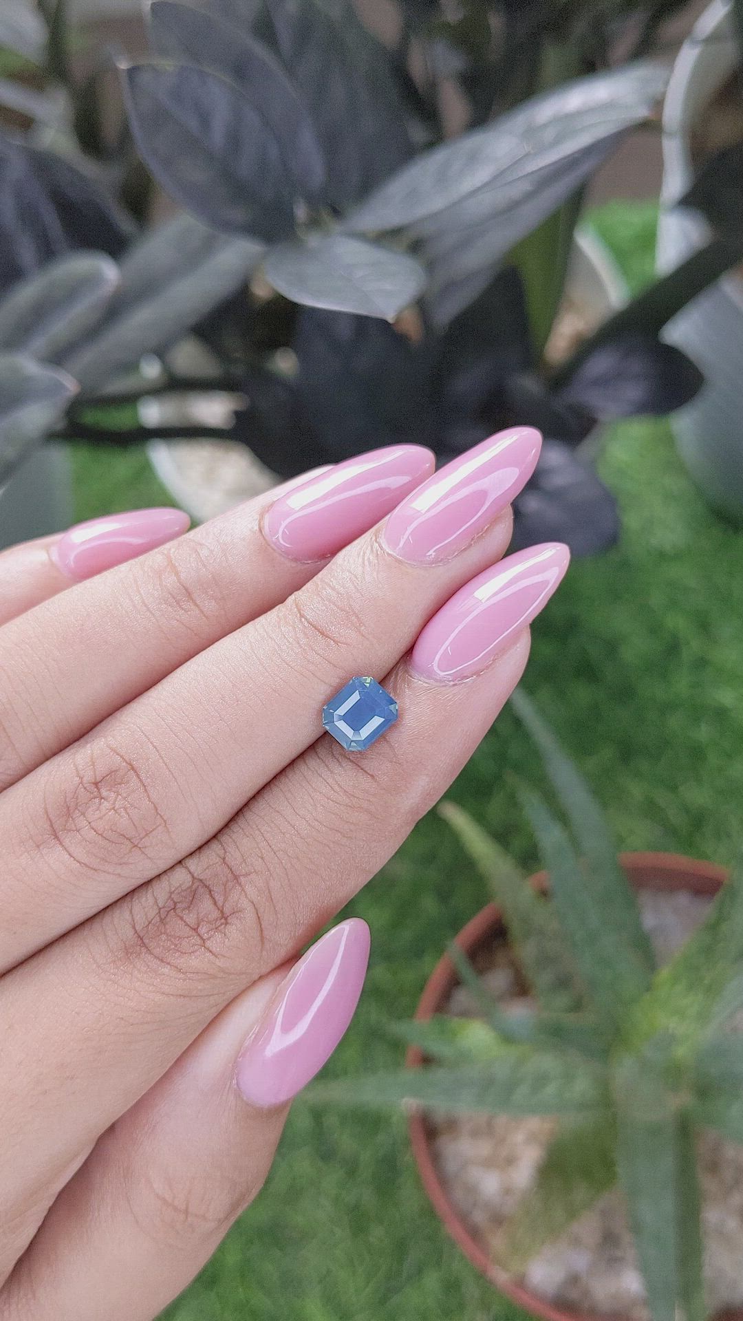 1.68 Ct. Greenish Blue Sapphire from Madagascar Size Video