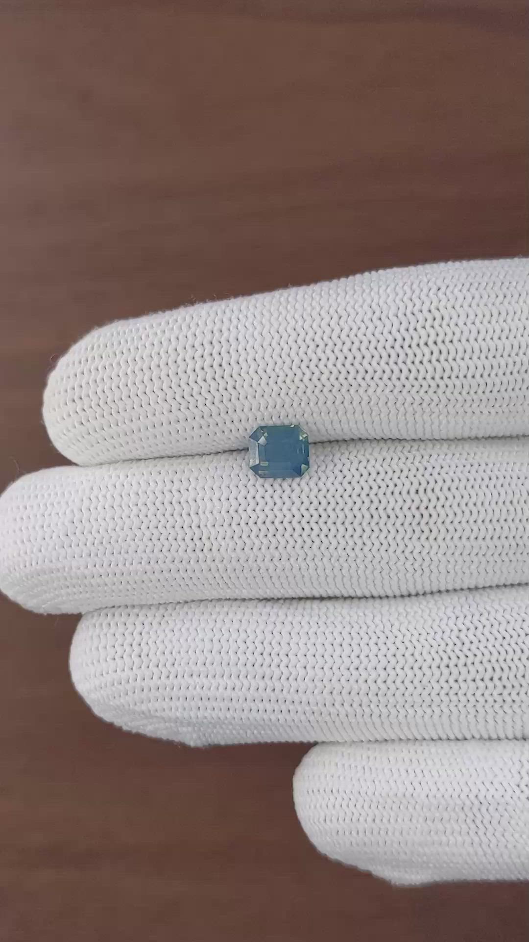 1.68 Ct. Greenish Blue Sapphire from Madagascar Size Video