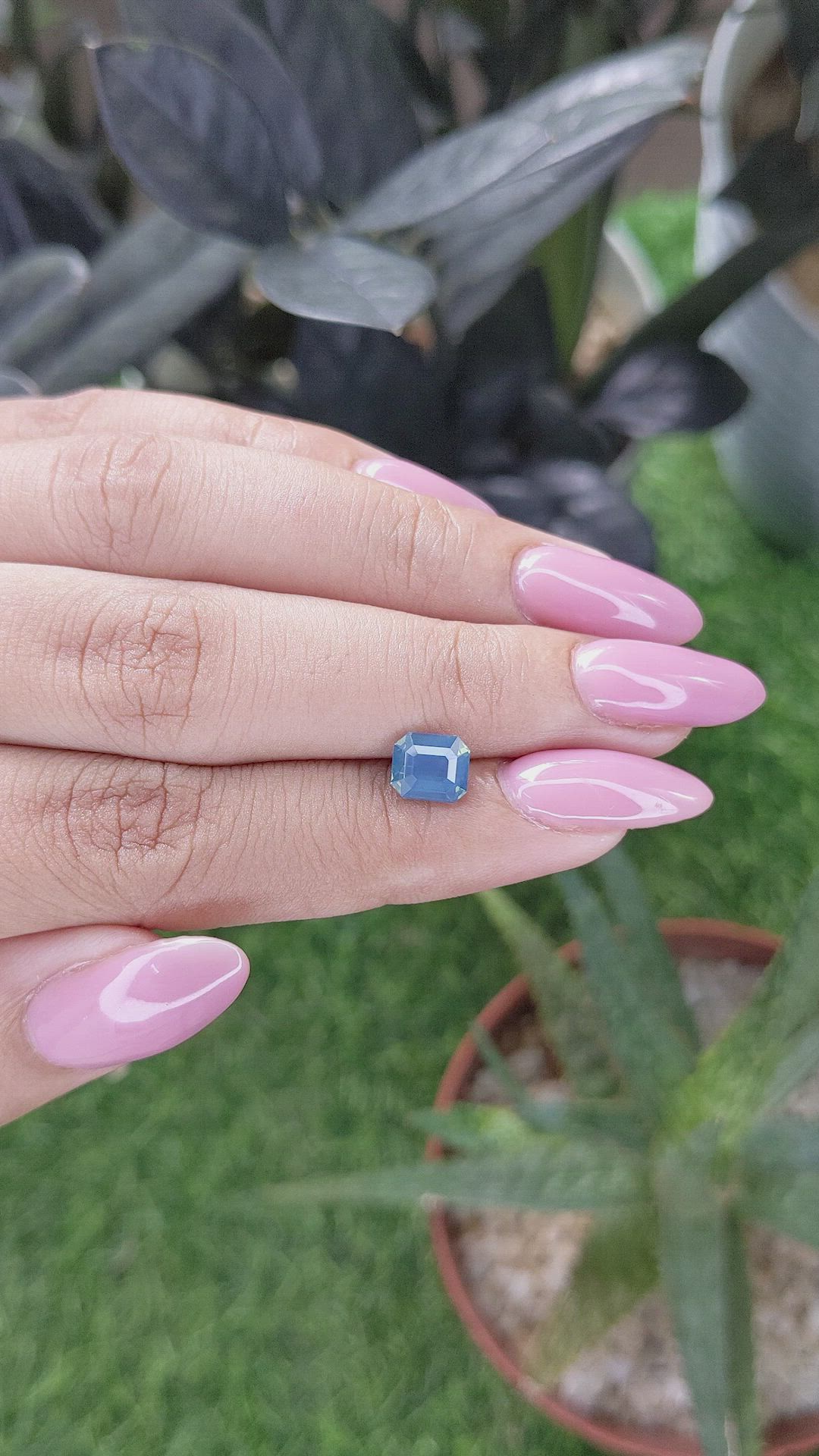 1.68 Ct. Greenish Blue Sapphire from Madagascar Size Video