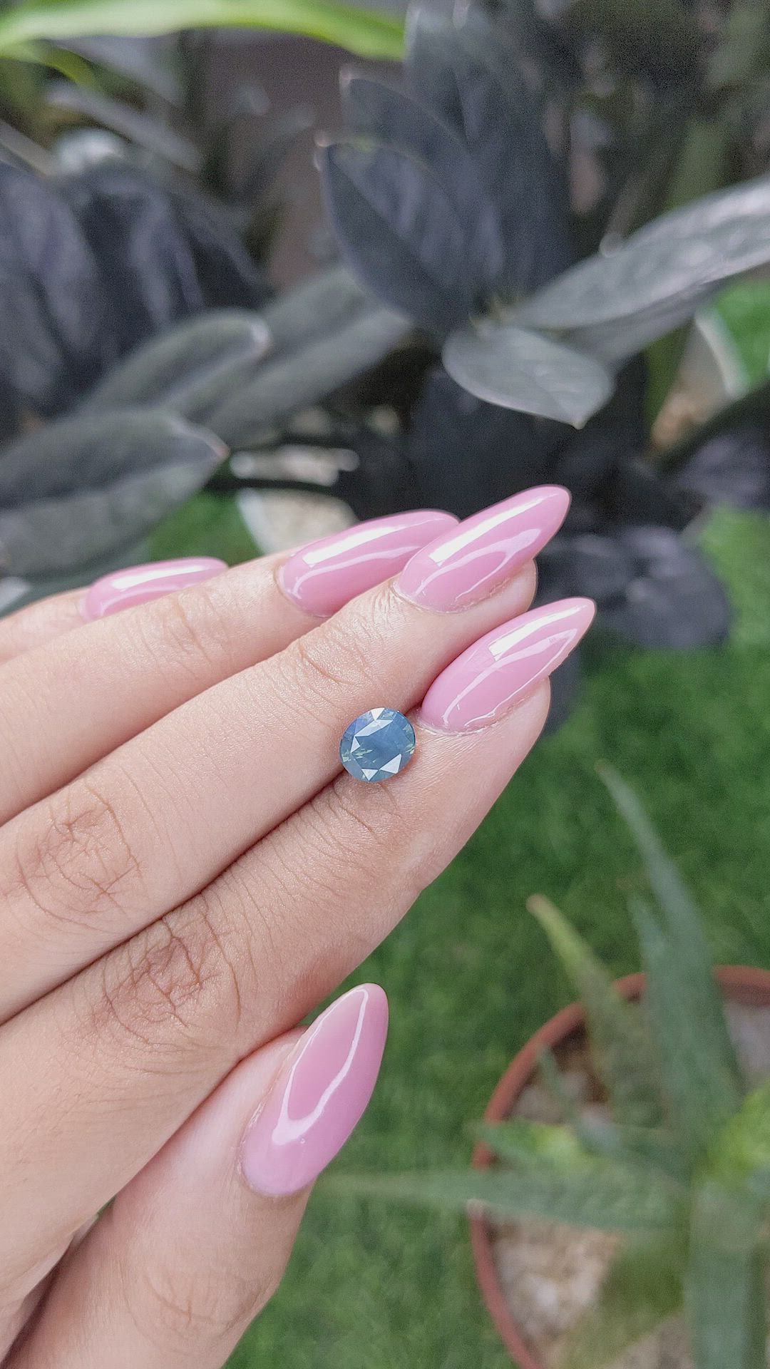 1.61 Ct. Bluish Green Sapphire from Madagascar Size Video