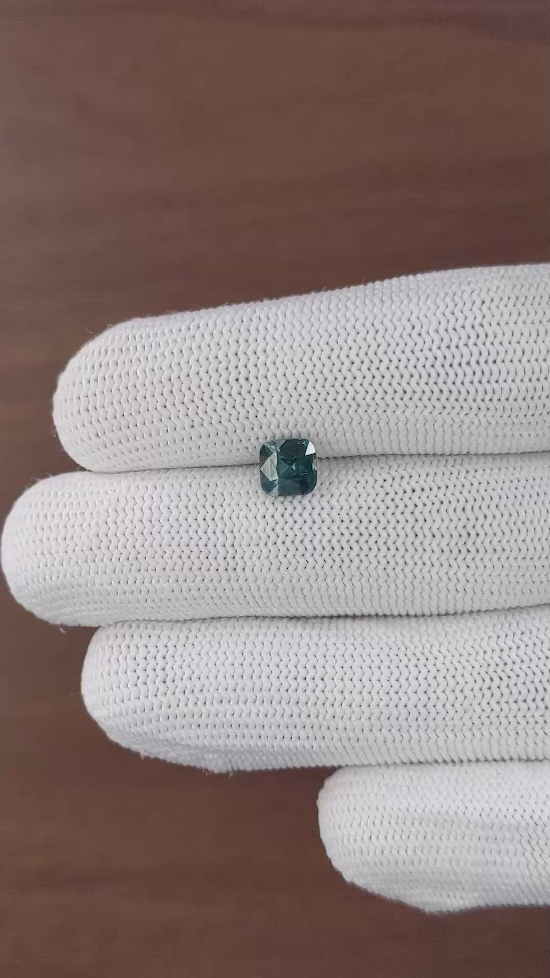 1.51 Ct. Greenish Blue Sapphire from Madagascar Size Video