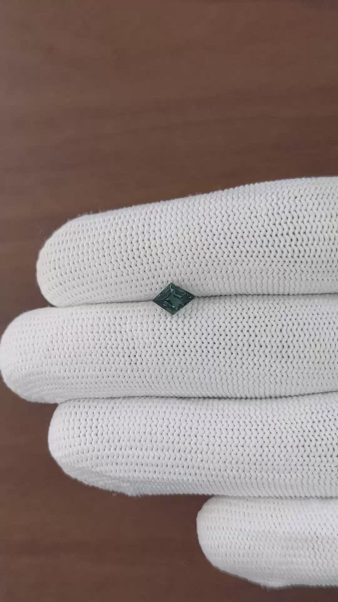 0.84 Ct. Bluish Green Sapphire from Madagascar Size Video