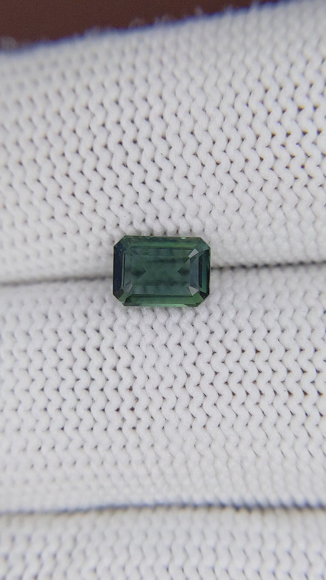 1.04 Ct. Bluish Green Sapphire from Madagascar Size Video