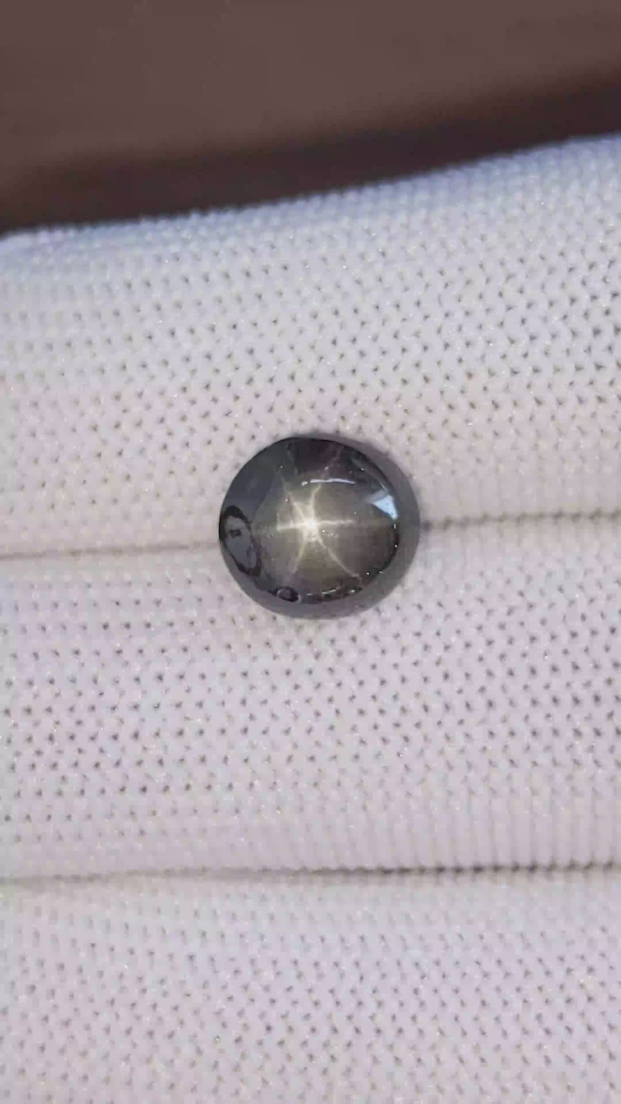 6.33 Ct. Black Star Sapphire from Ceylon (Sri Lanka) Size Video