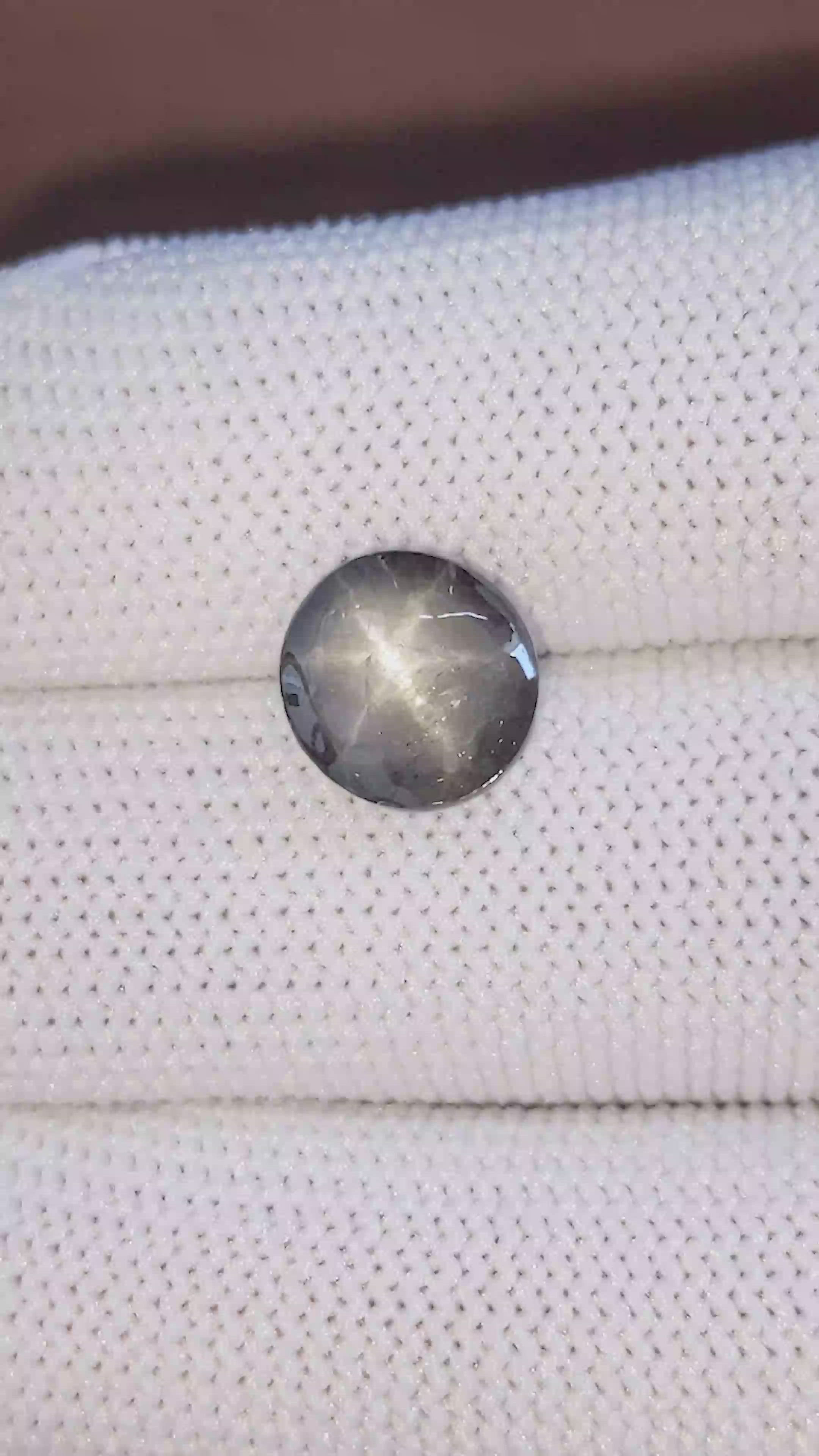 6.12 Ct. Black Star Sapphire from Ceylon (Sri Lanka) Size Video