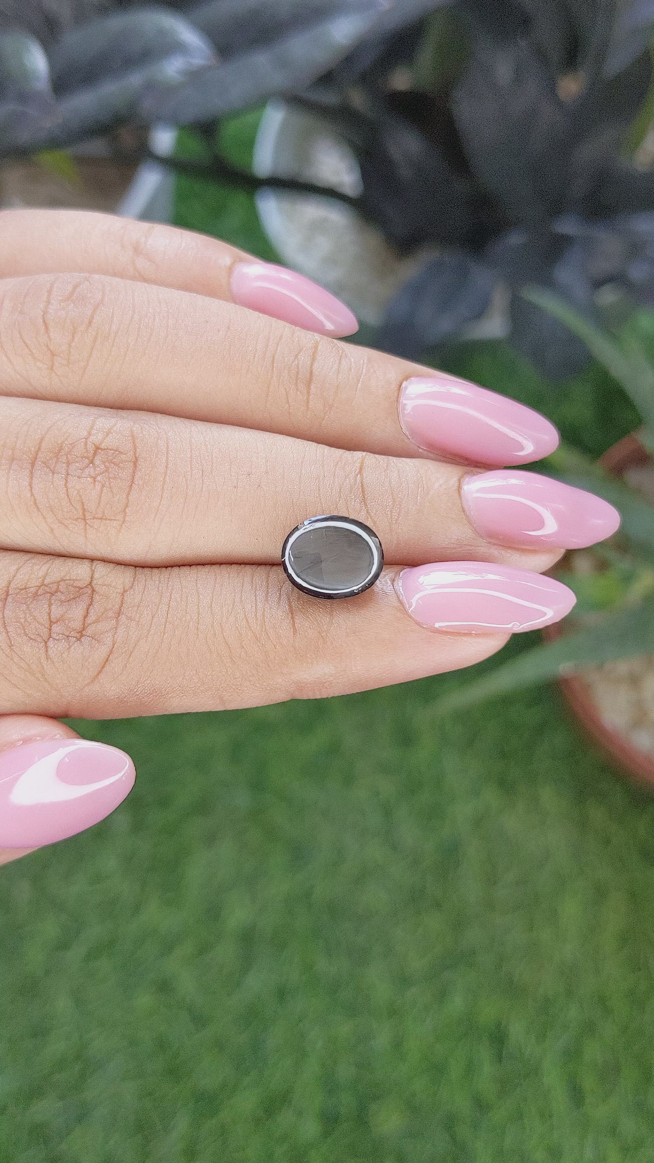 5.21 Ct. Black Star Sapphire from Ceylon (Sri Lanka) Size Video