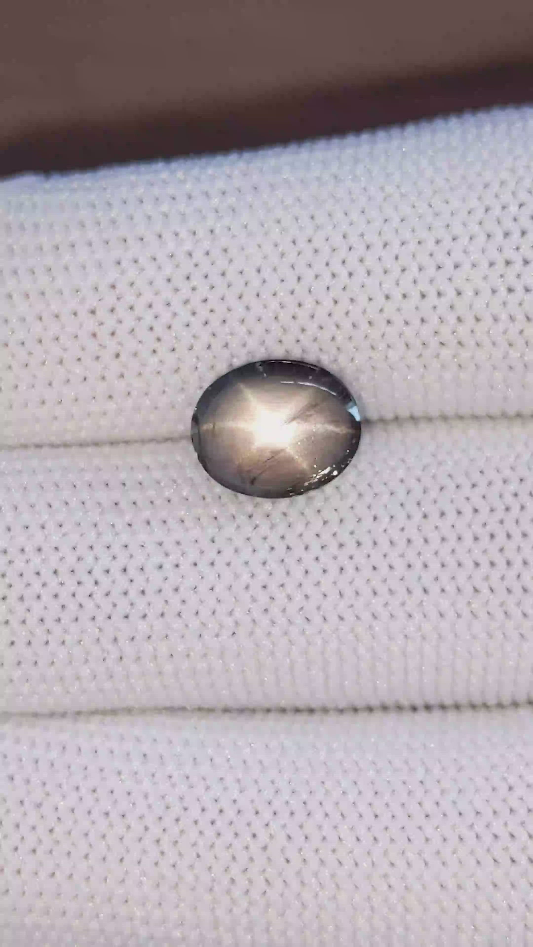 5.21 Ct. Black Star Sapphire from Ceylon (Sri Lanka) Size Video