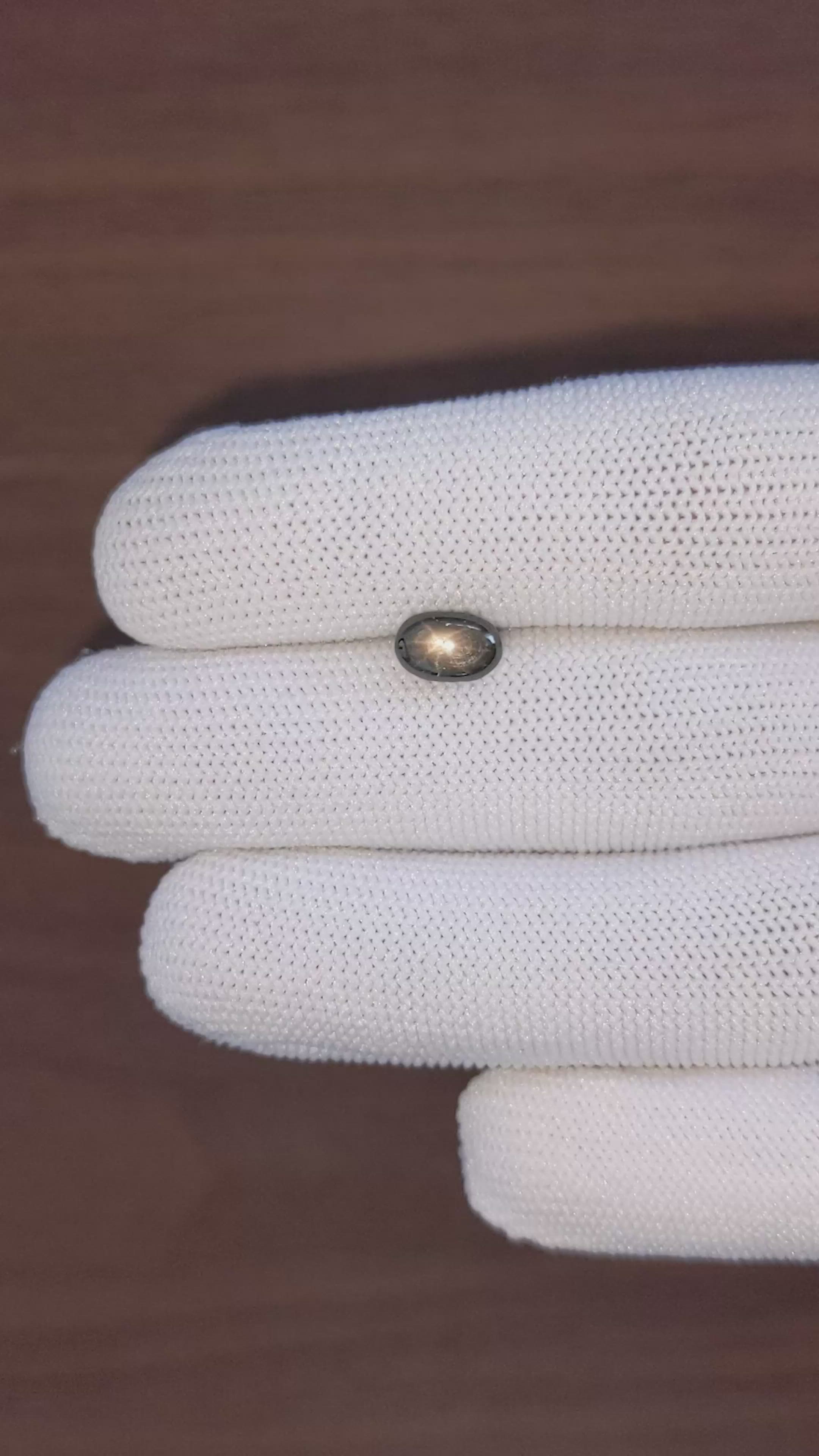 2.28 Ct. Black Star Sapphire from Ceylon (Sri Lanka) Size Video