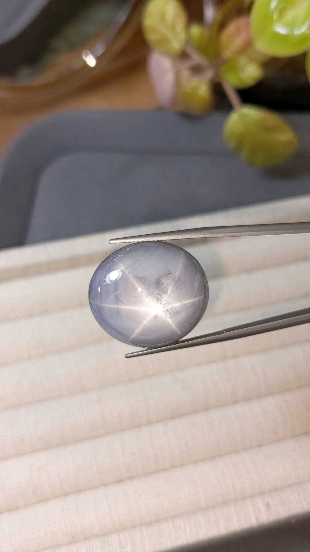 57.63 Ct. Bluish Grey Star Sapphire from Ceylon (Sri Lanka) Size Video