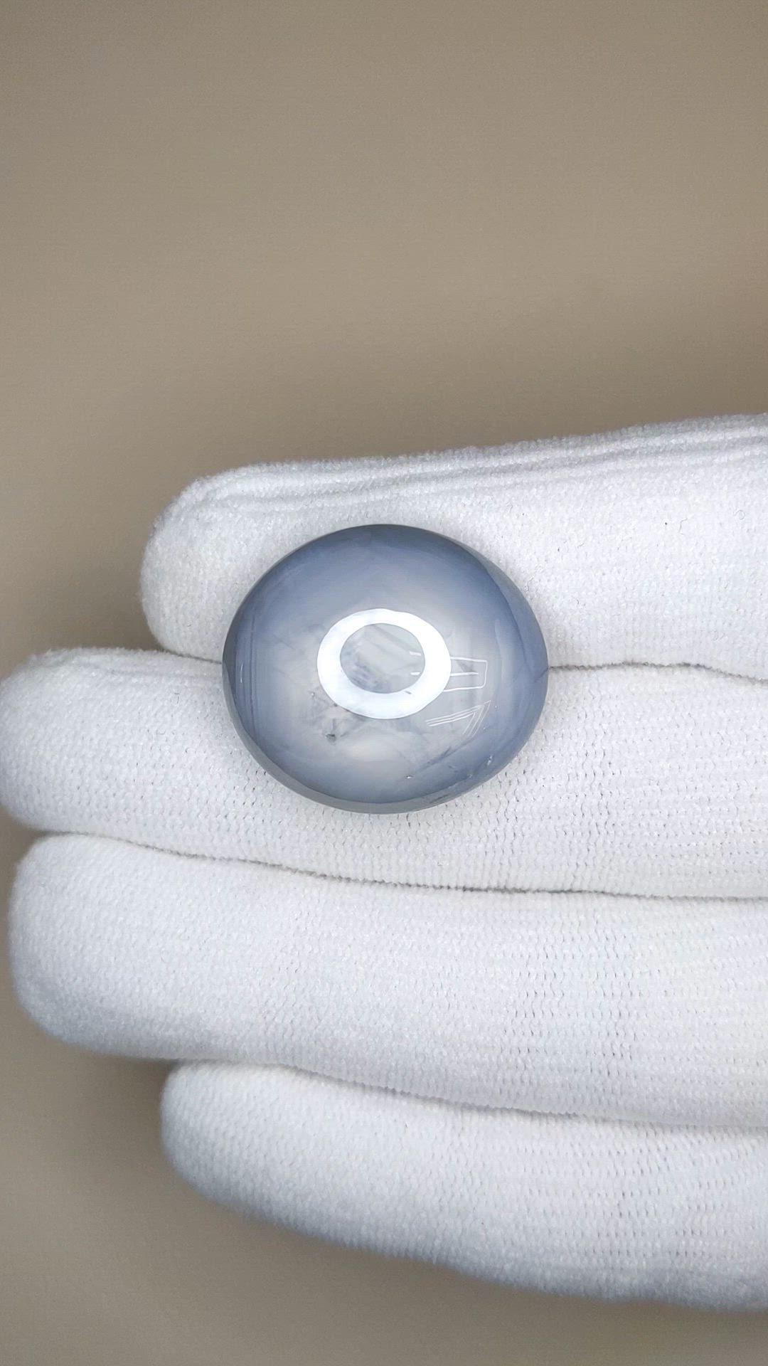 57.63 Ct. Bluish Grey Star Sapphire from Ceylon (Sri Lanka) Size Video