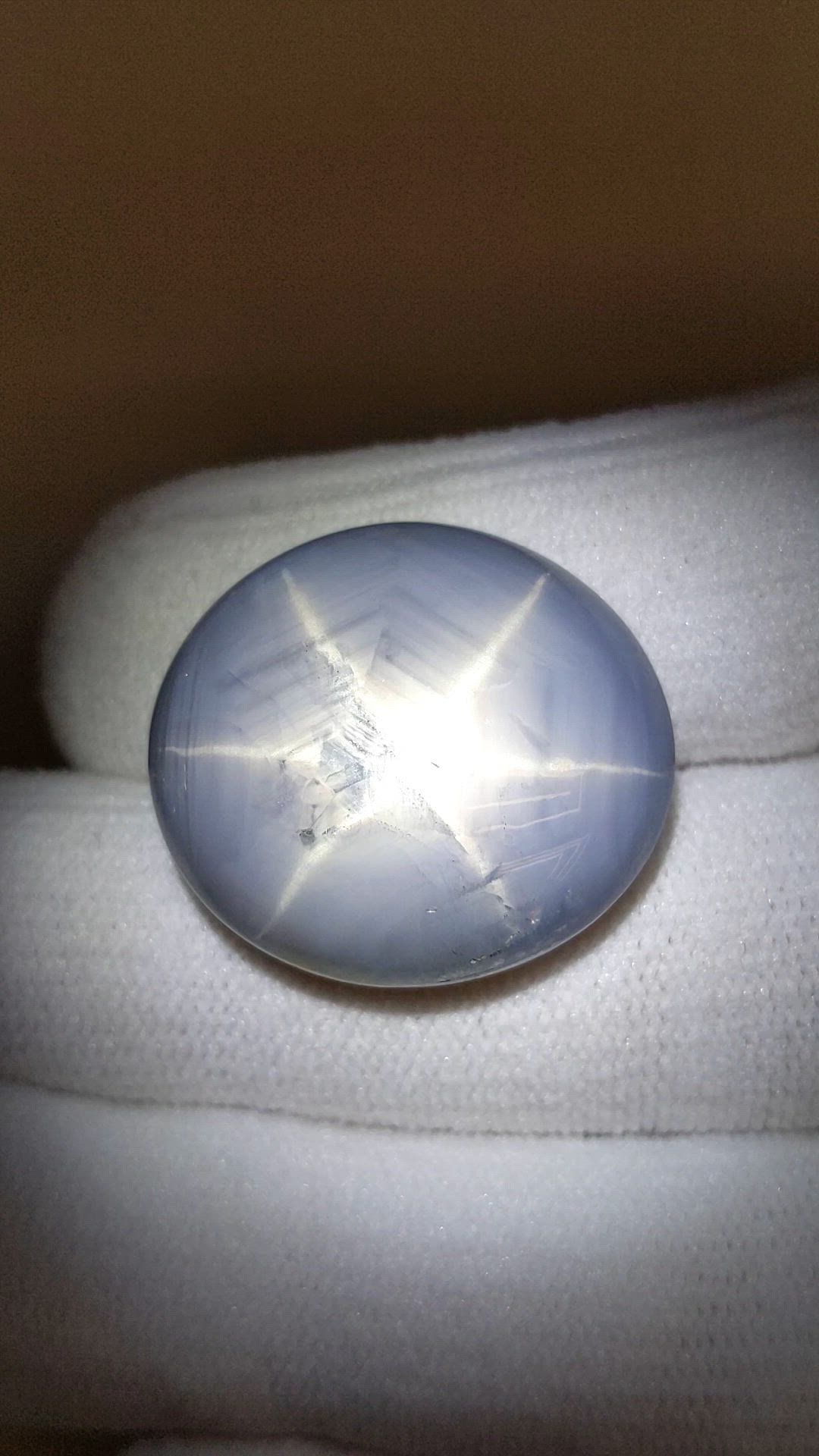 57.63 Ct. Bluish Grey Star Sapphire from Ceylon (Sri Lanka) Size Video