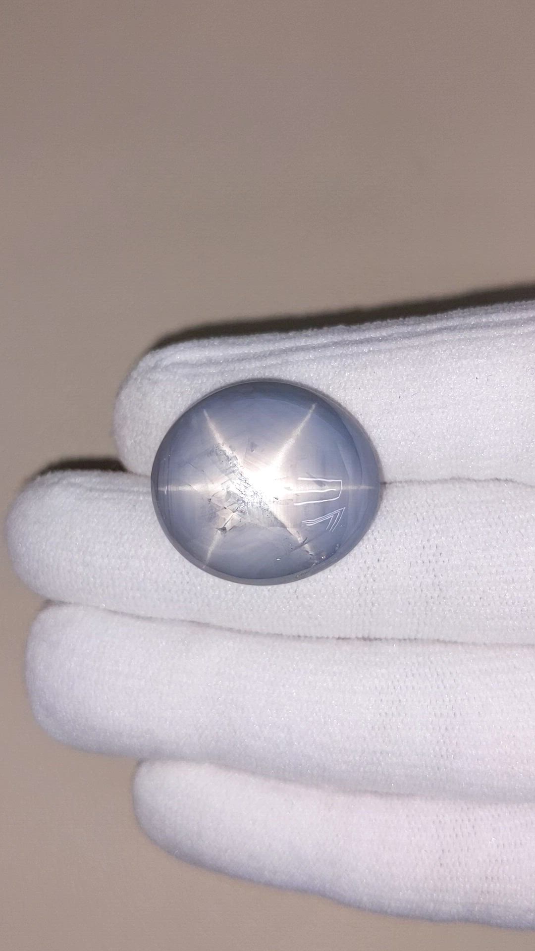 57.63 Ct. Bluish Grey Star Sapphire from Ceylon (Sri Lanka) Size Video