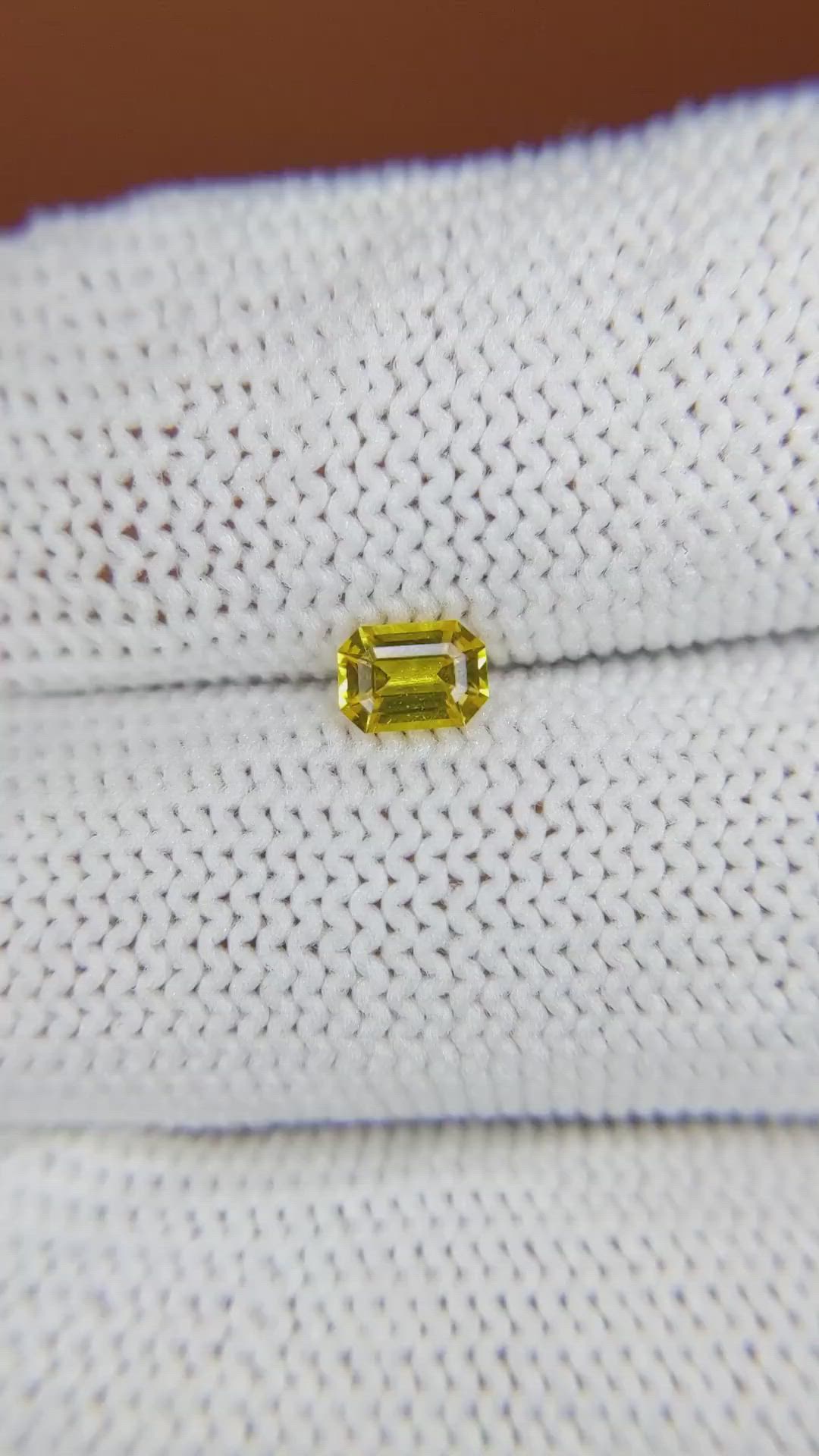 0.40 Ct. Yellow Sapphire from Ceylon (Sri Lanka) Size Video