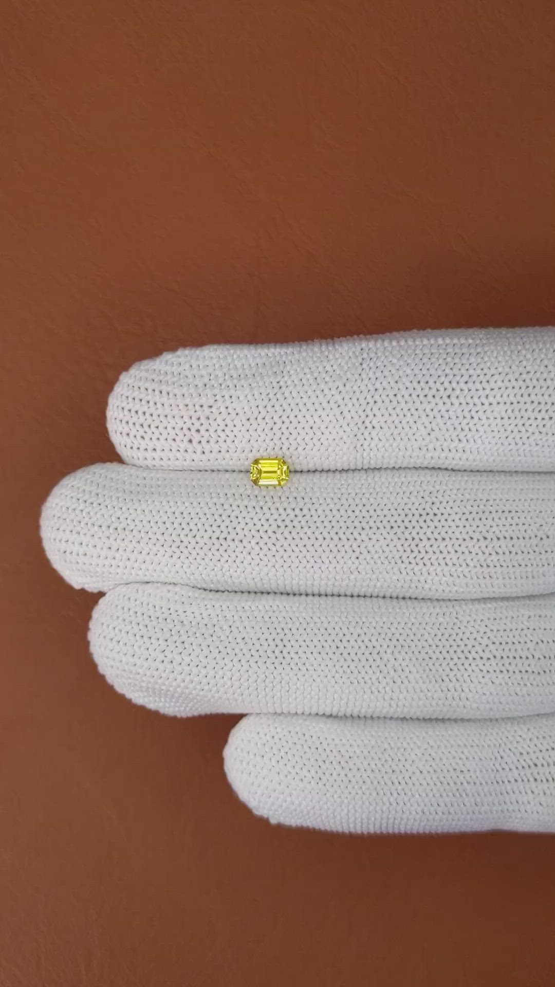 0.40 Ct. Yellow Sapphire from Ceylon (Sri Lanka) Size Video