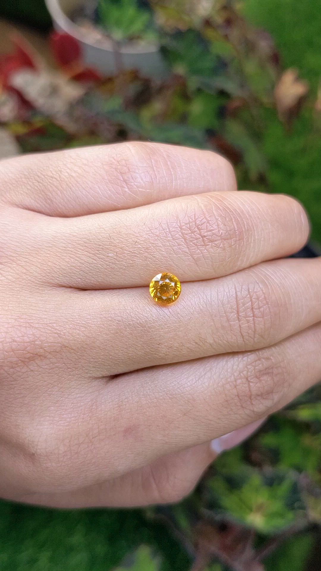 1.43 Ct. Orangish Yellow Sapphire from Ceylon (Sri Lanka) Size Video