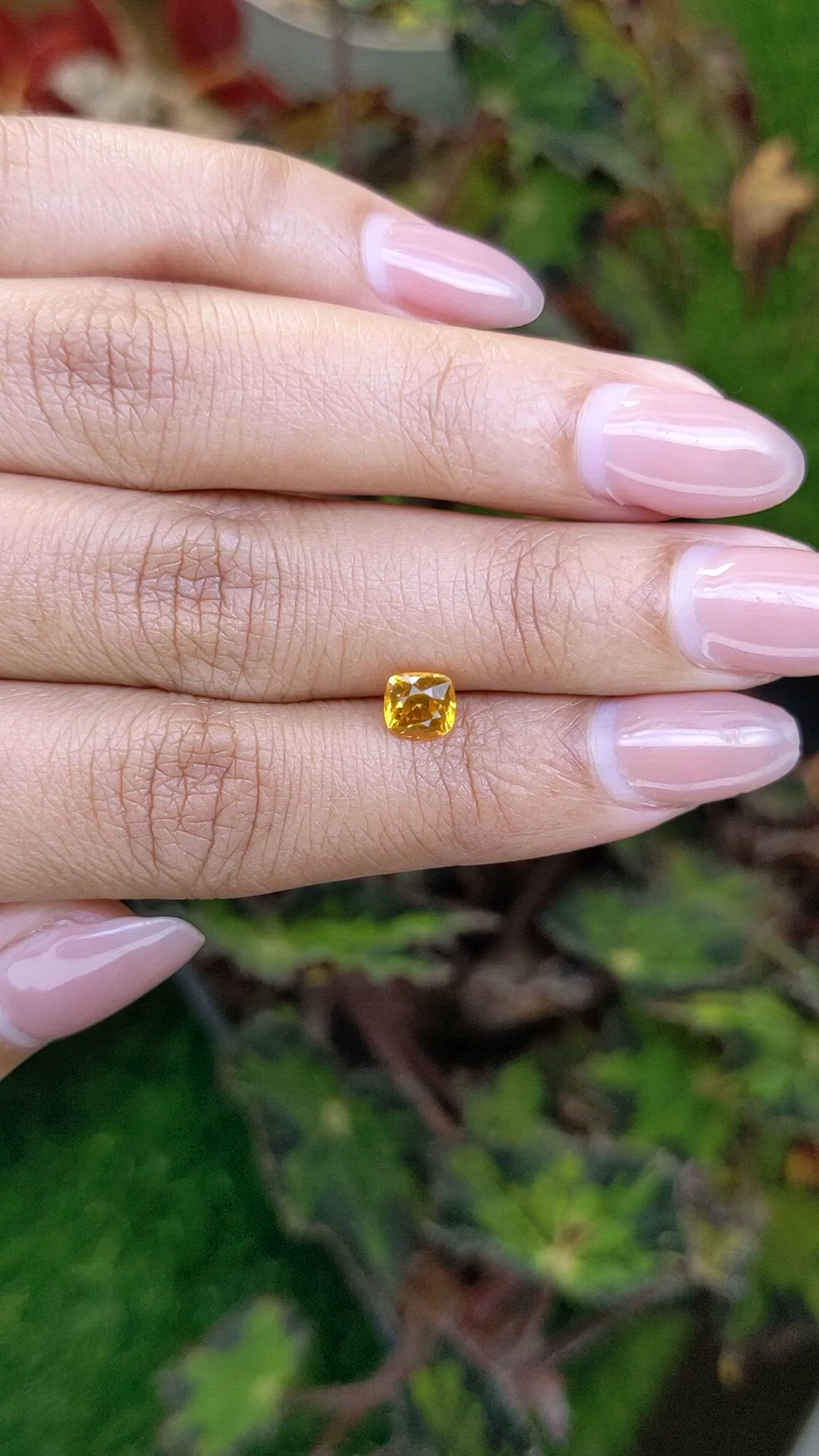 1.11 Ct. Orangish Yellow Sapphire from Ceylon (Sri Lanka) Size Video